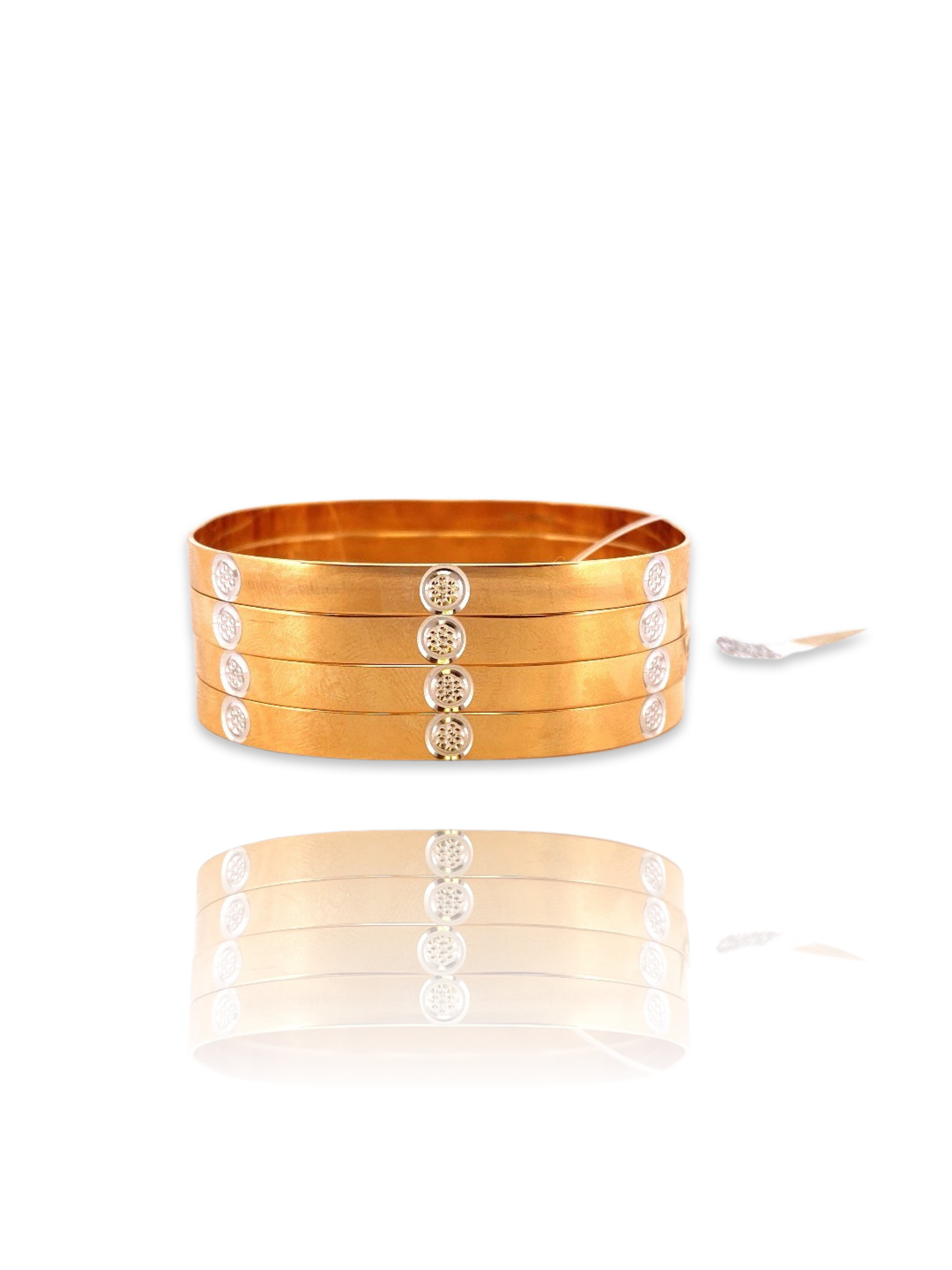 22K Gold Two-tone 4 Pieces Set of Ladies Bangles