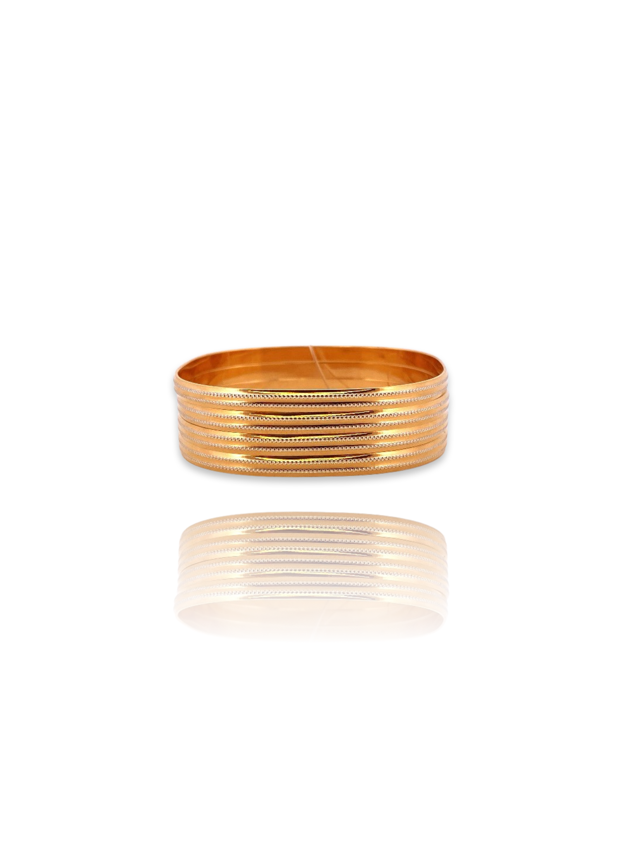 22K Gold Two-tone 4 Pieces Set of Ladies Bangles
