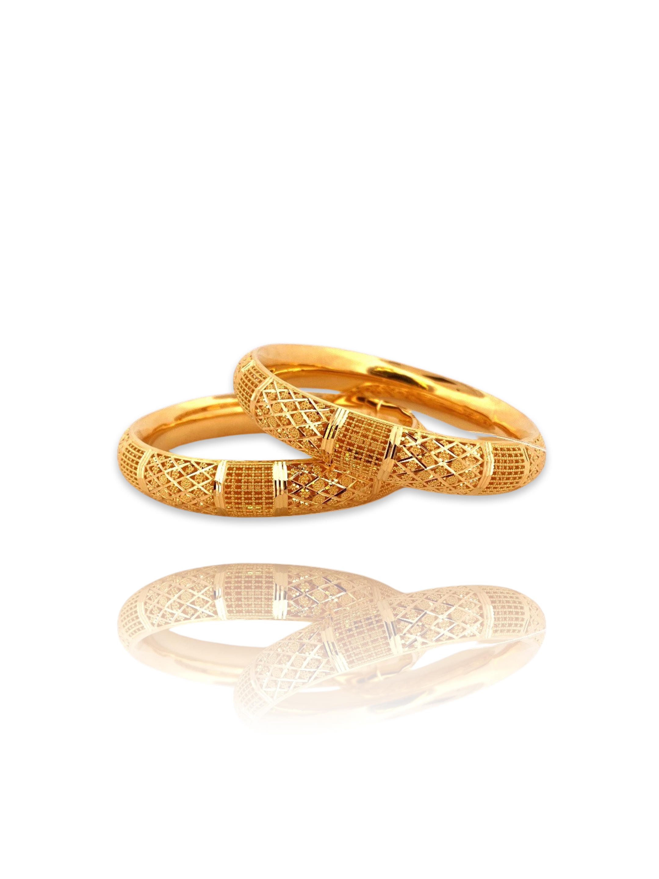 22K Gold 2 Pieces Set of Ladies Bangles