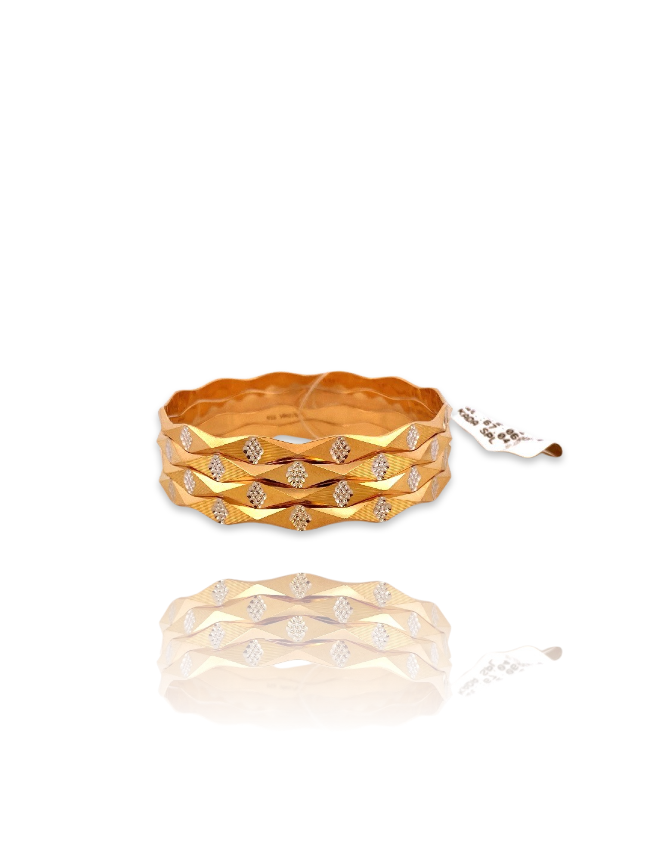22K Gold Two-tone 4 Pieces Set of Ladies Bangles