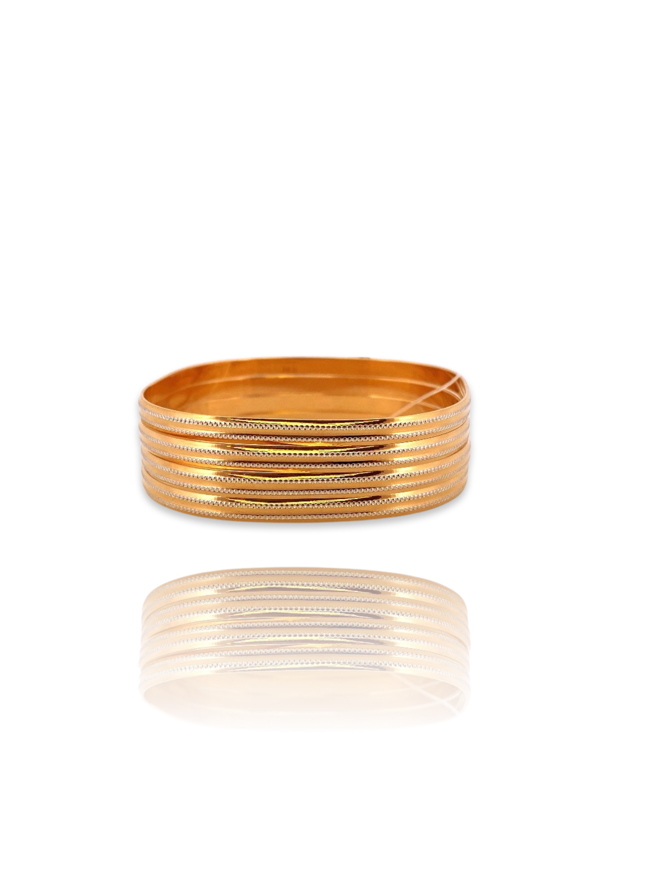 22K Gold Two-tone 4 Pieces Set of Ladies Bangles