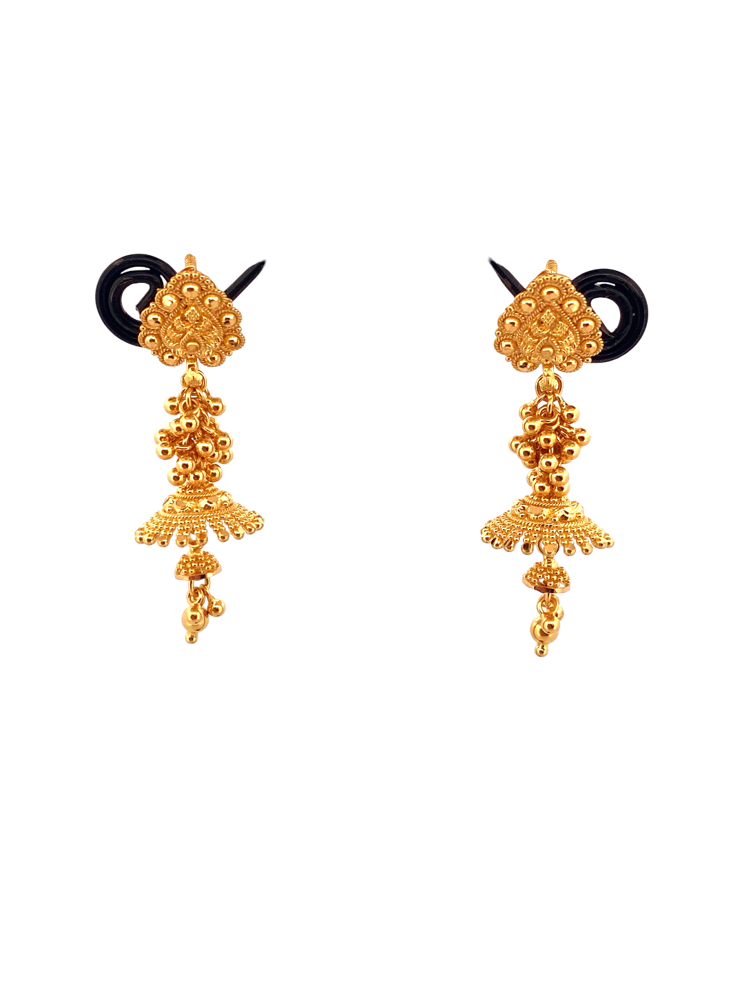 22K Gold Designer Hanging Earrings