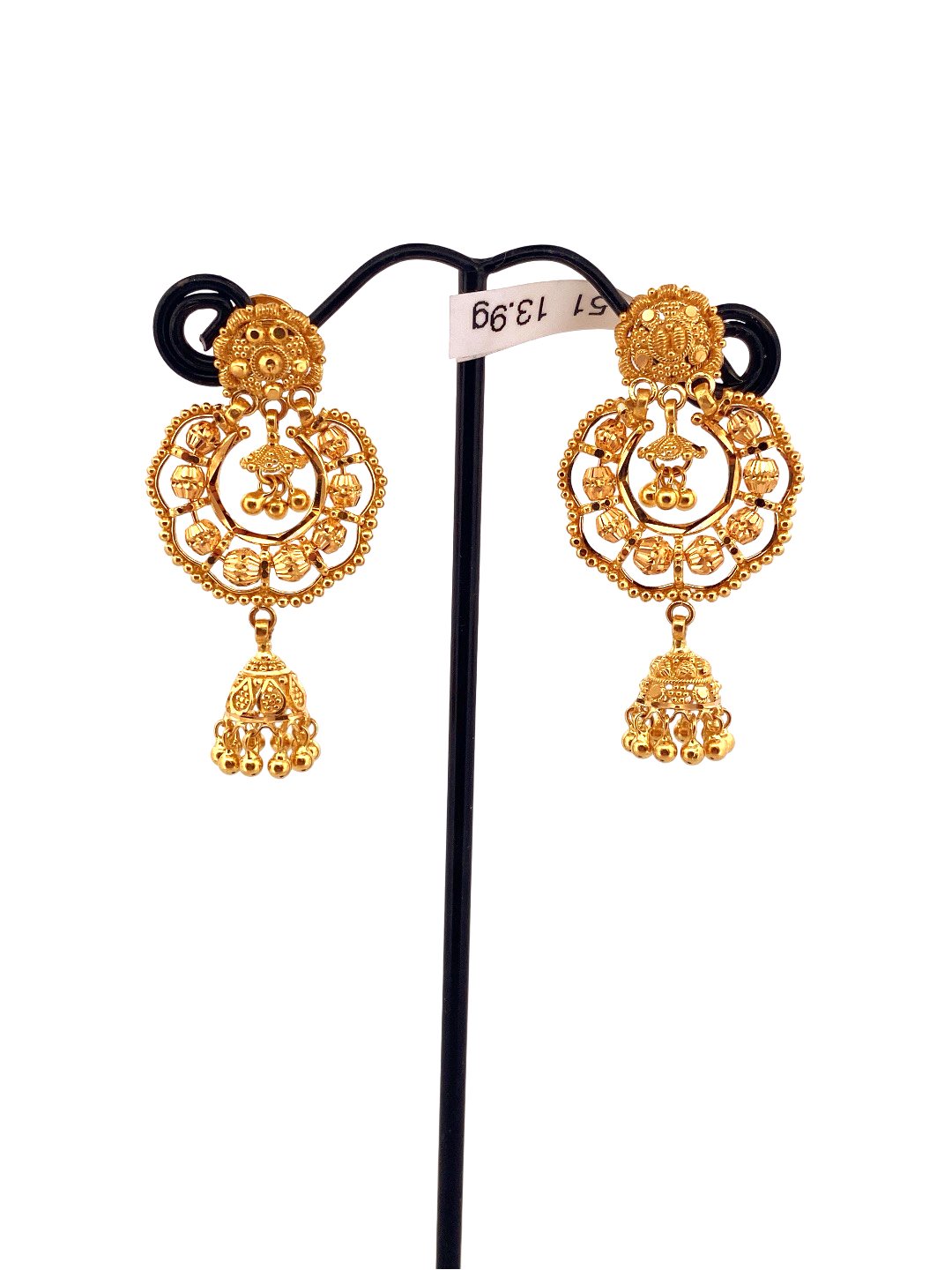 22K Gold Designer Hanging Earrings