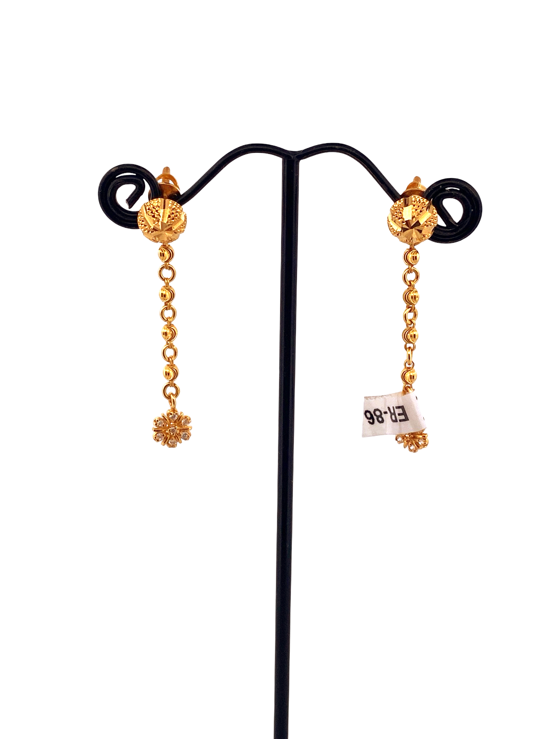 22K Gold Designer Hanging Earrings