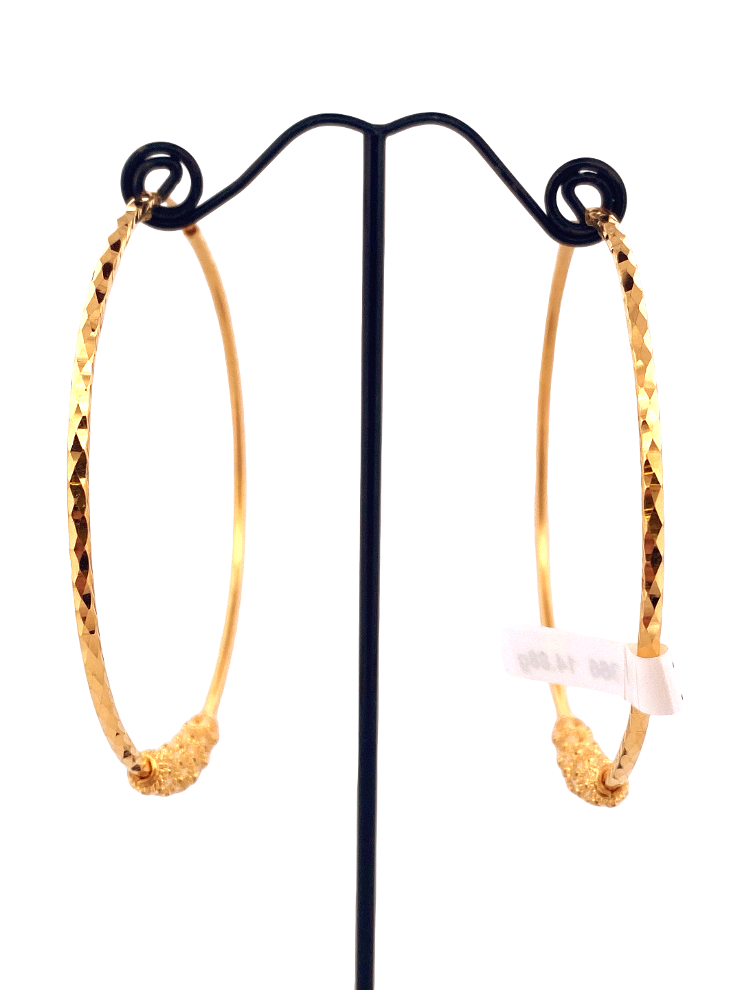 22K Gold Designer Hoop Earrings