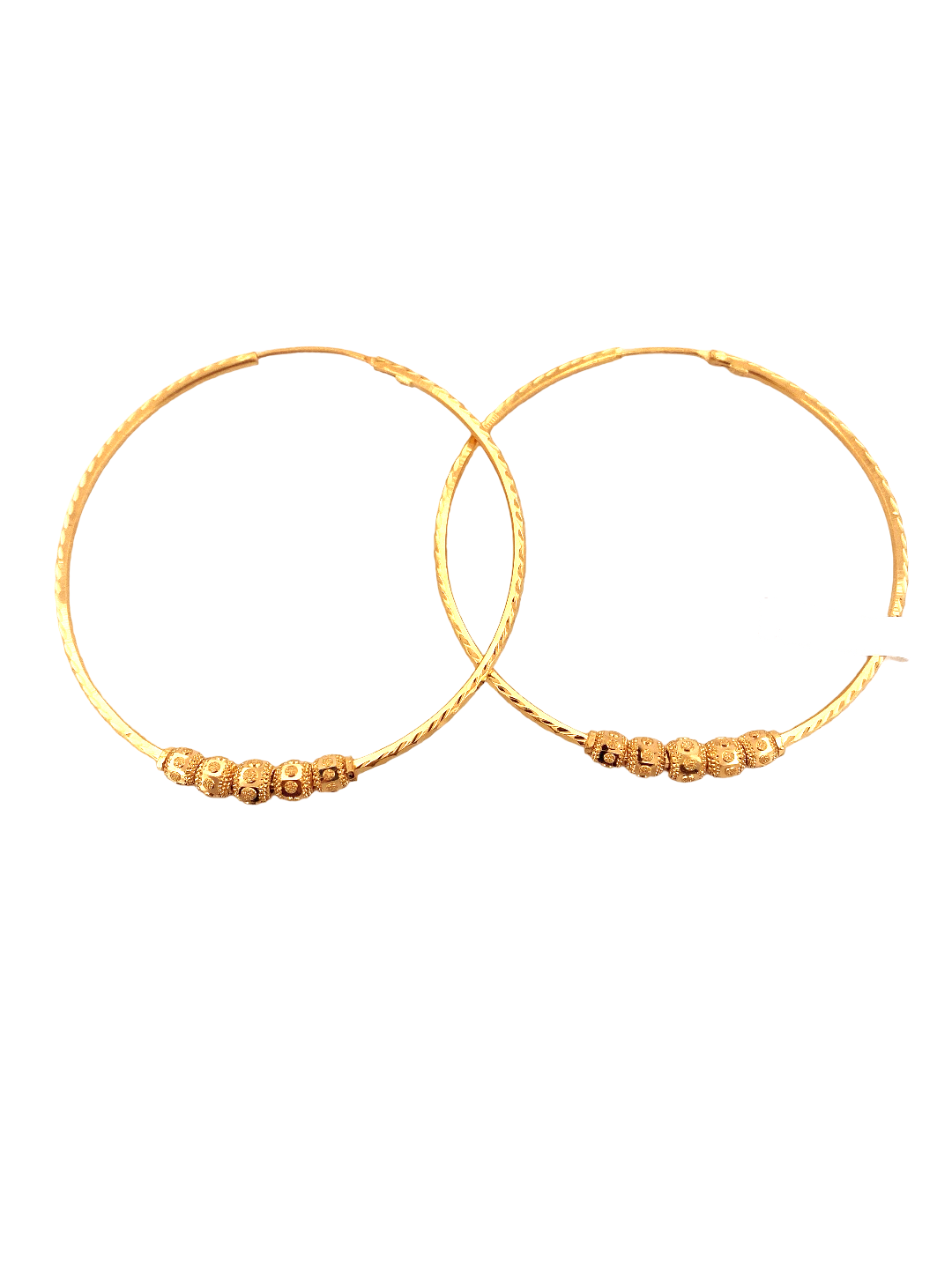 22K Gold Designer Hoop Earrings