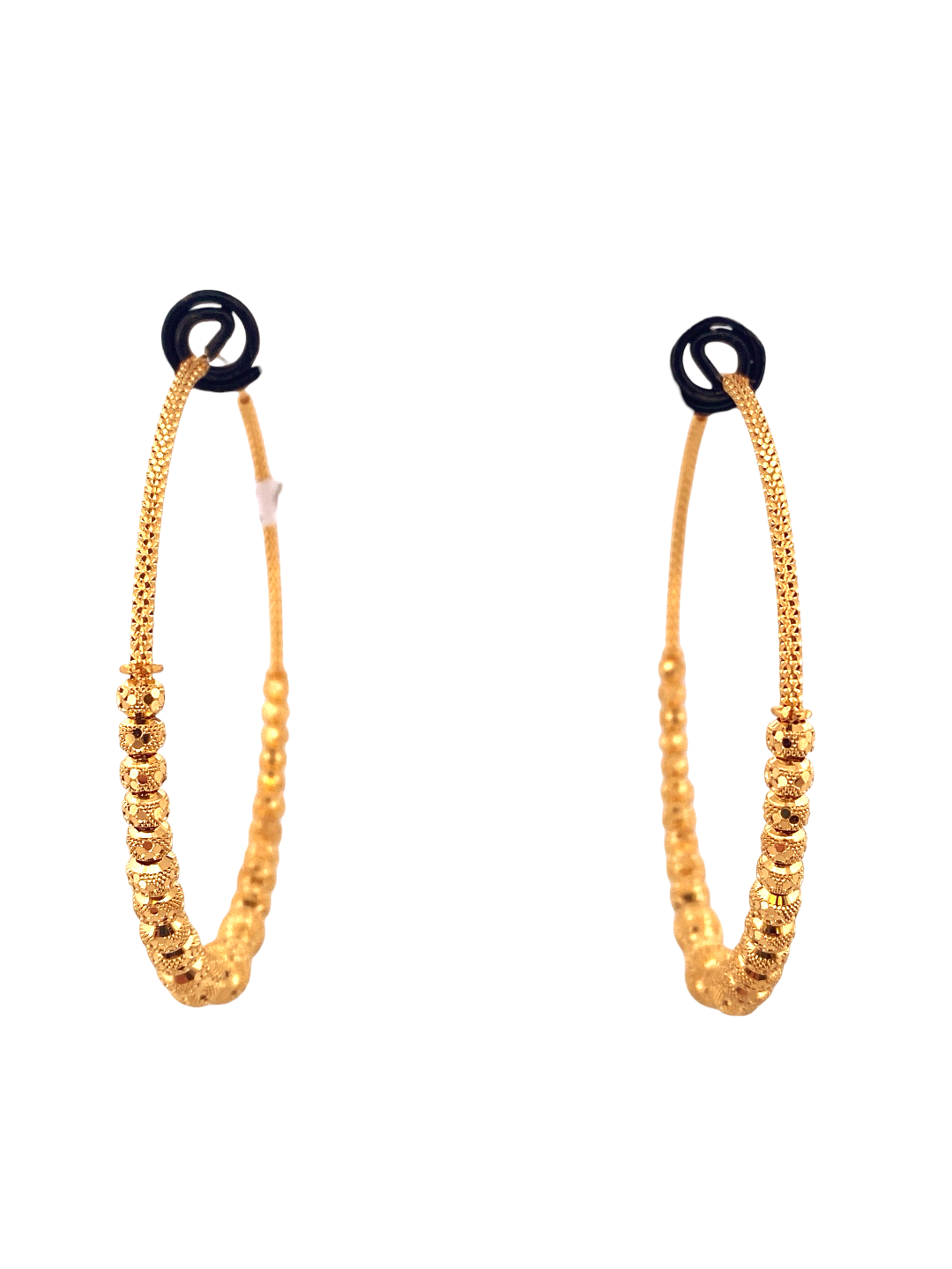 22K Gold Designer Hoop Earrings