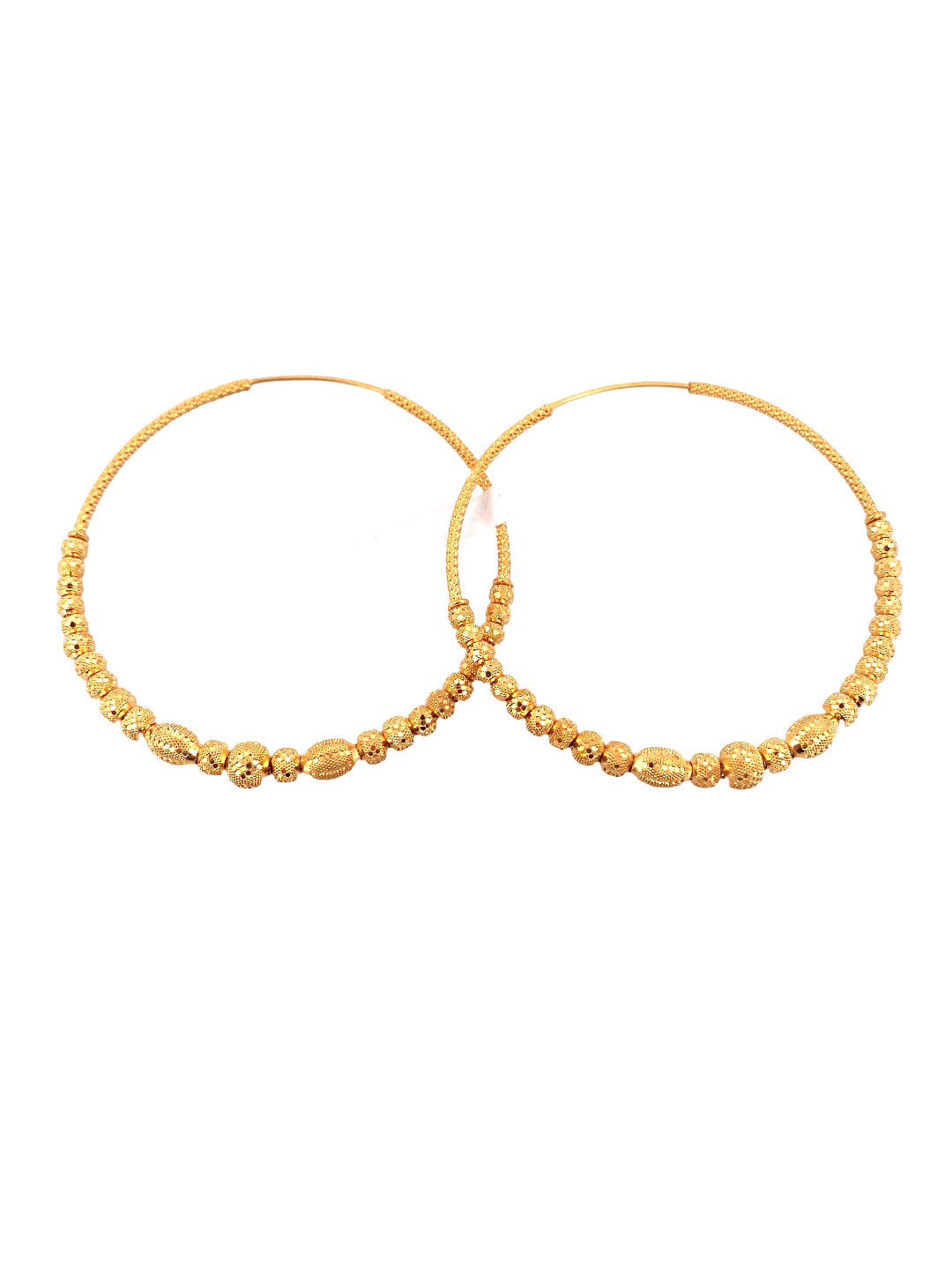 22K Gold Designer Hoop Earrings