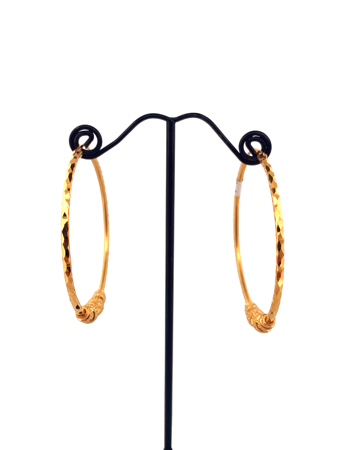 22K Gold Designer Hoop Earrings