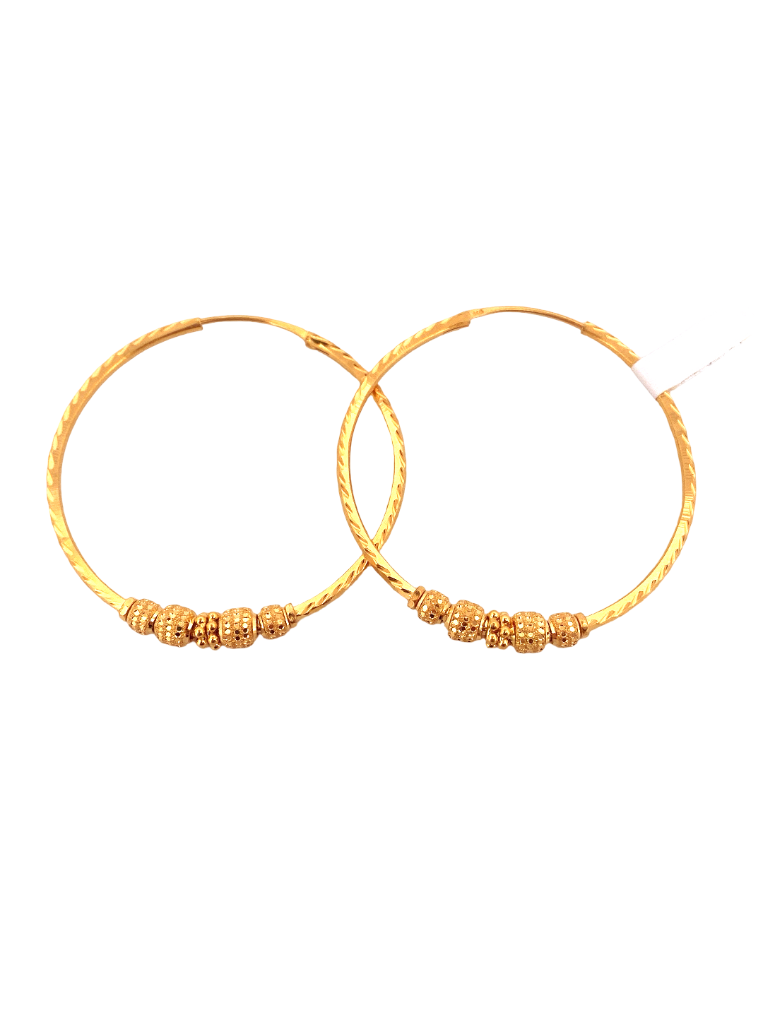 22K Gold Designer Hoop Earrings