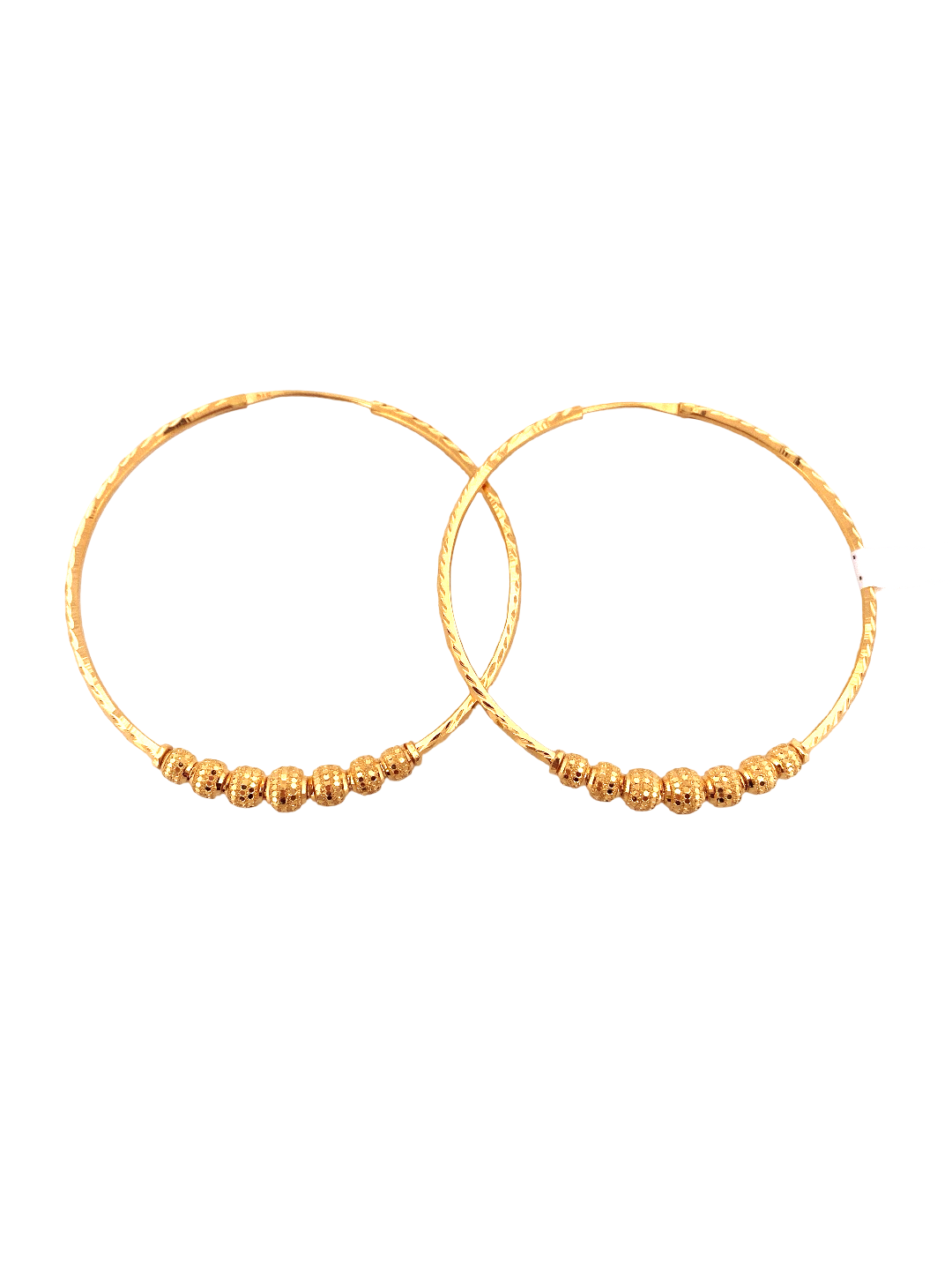 22K Gold Designer Hoop Earrings