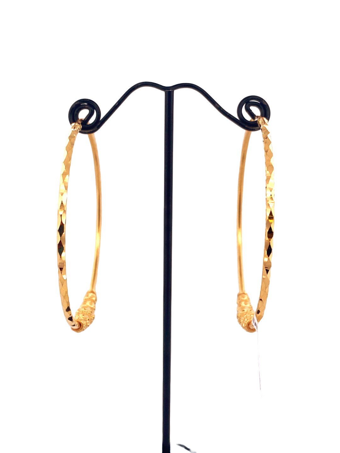 22K Gold Designer Hoop Earrings