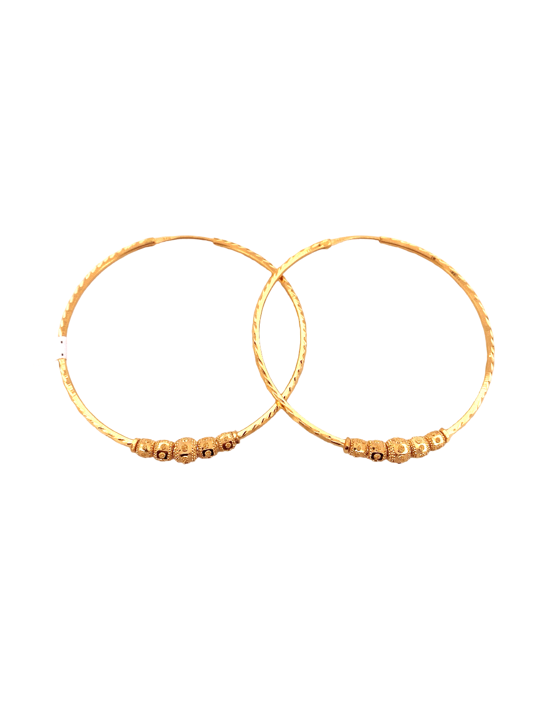 22K Gold Designer Hoop Earrings