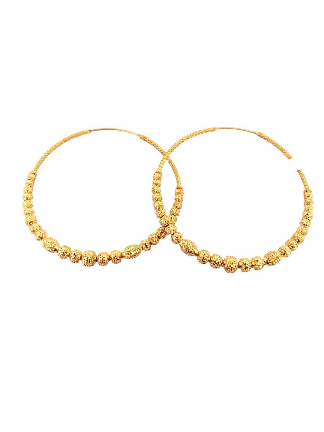 22K Gold Designer Hoop Earrings