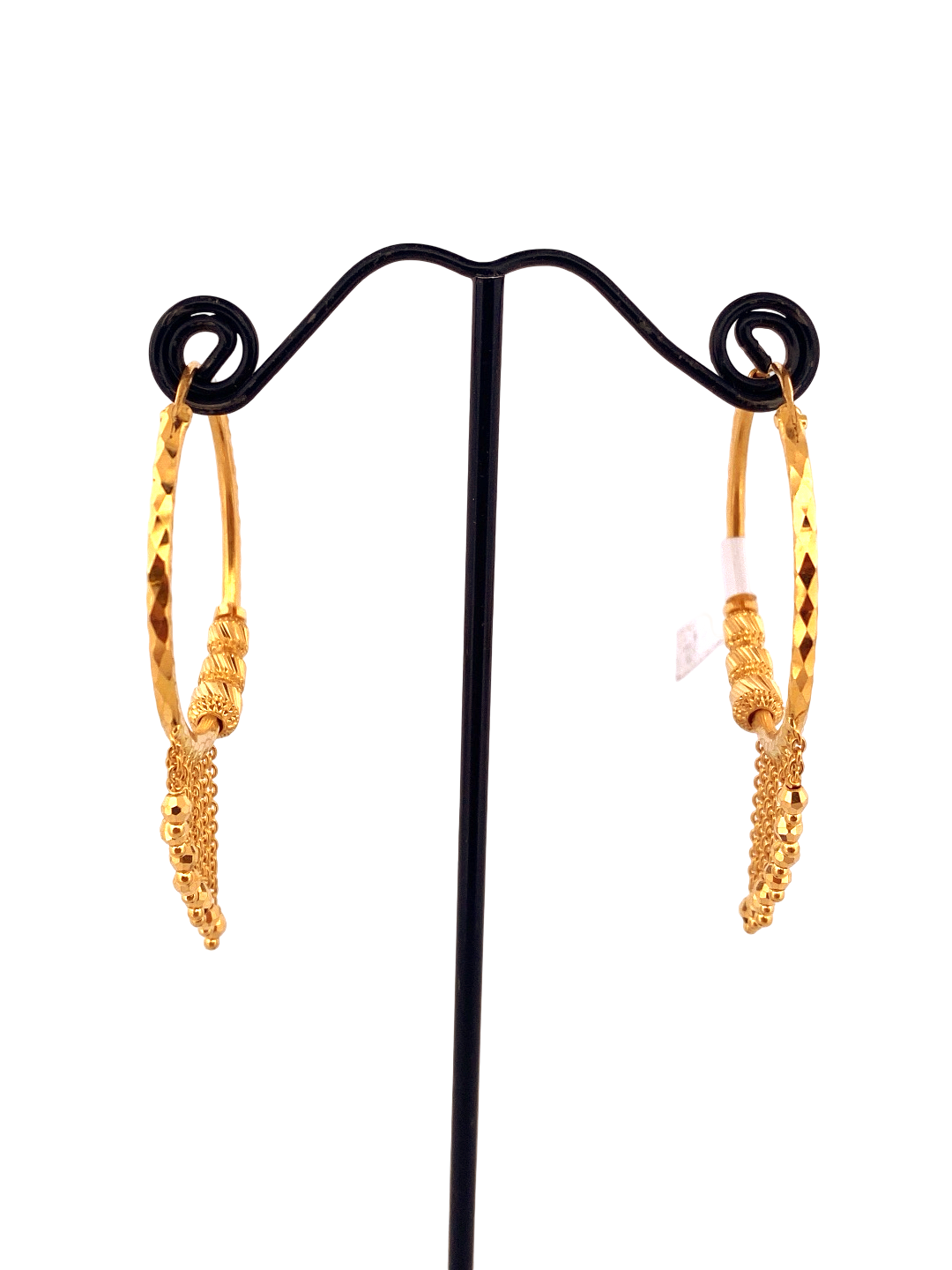 22K Gold Designer Hoop Earrings