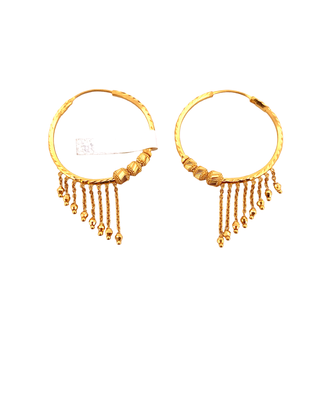22K Gold Designer Hoop Earrings