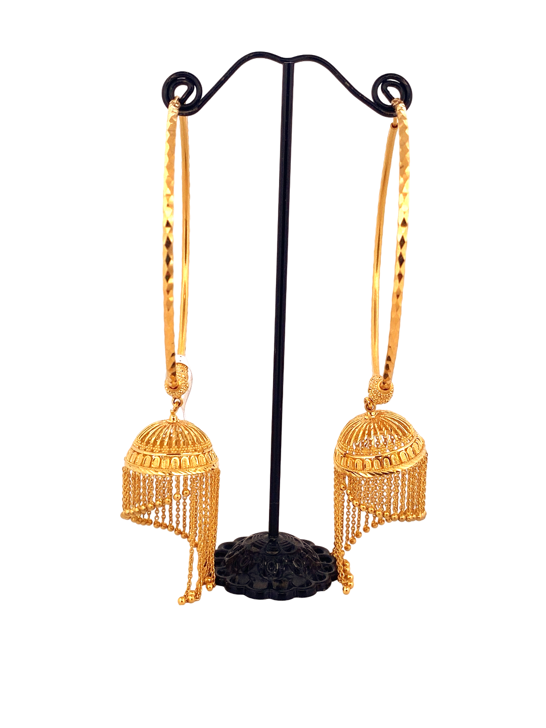 22K Gold Designer Hoop Earrings