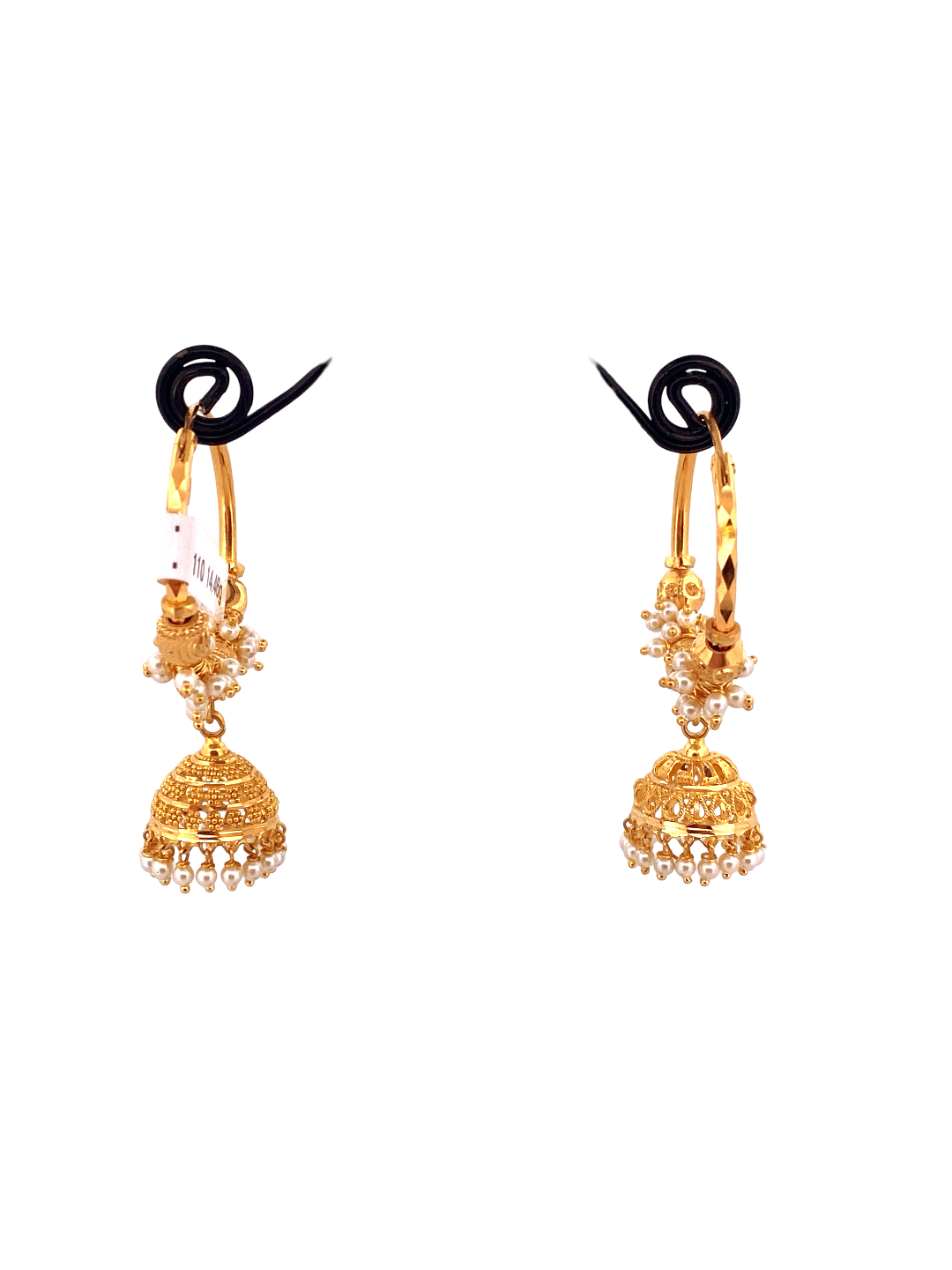 22K Gold Designer Hoop Earrings