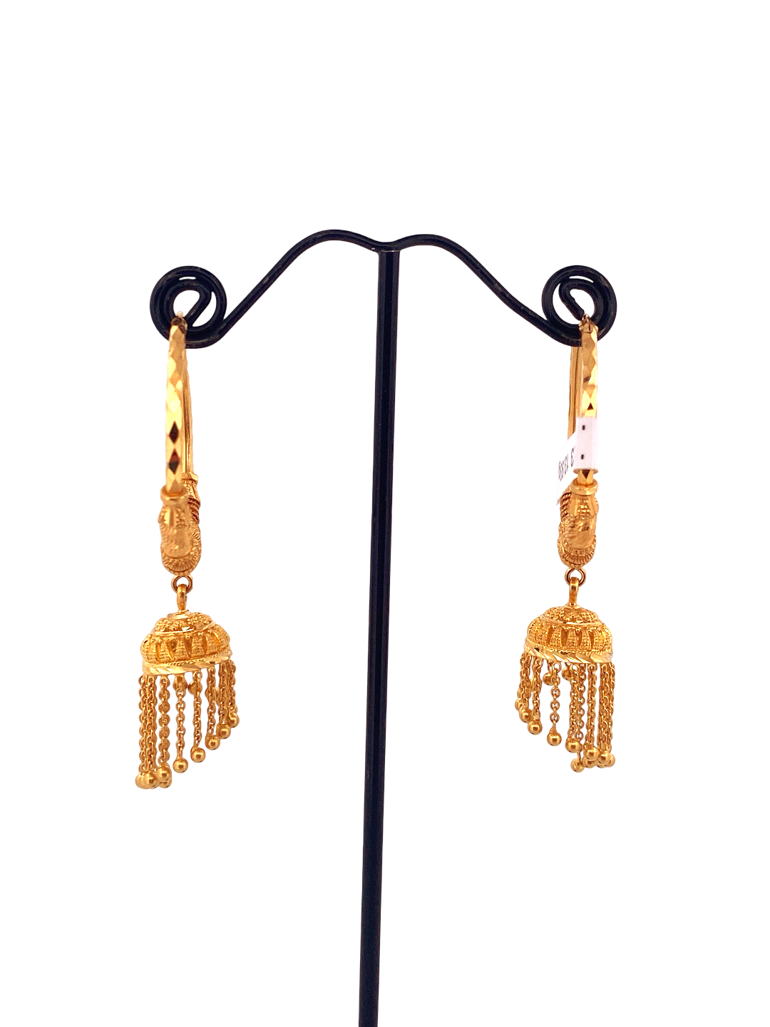 22K Gold Designer Hoop Earrings