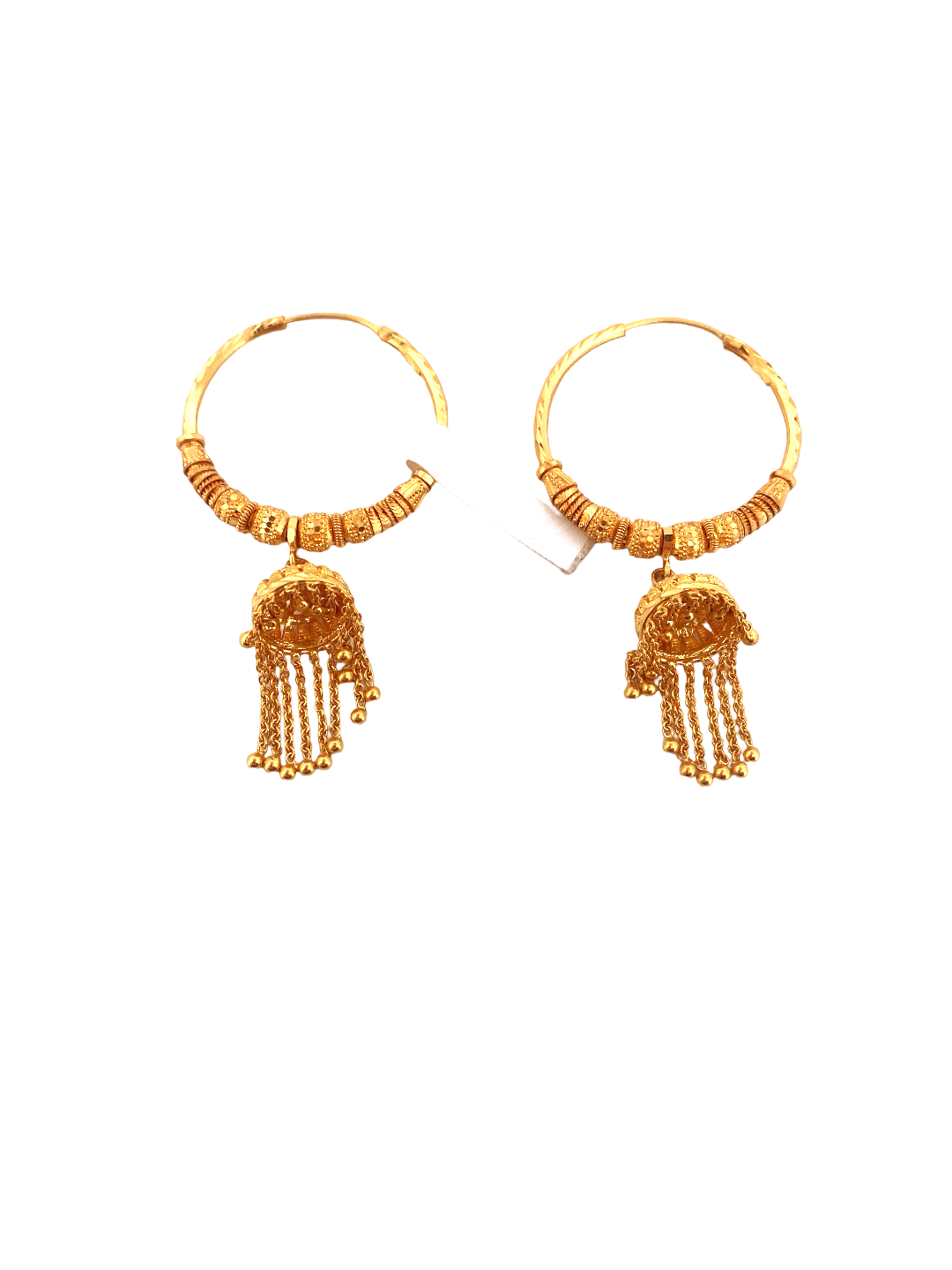 22K Gold Designer Hoop Earrings