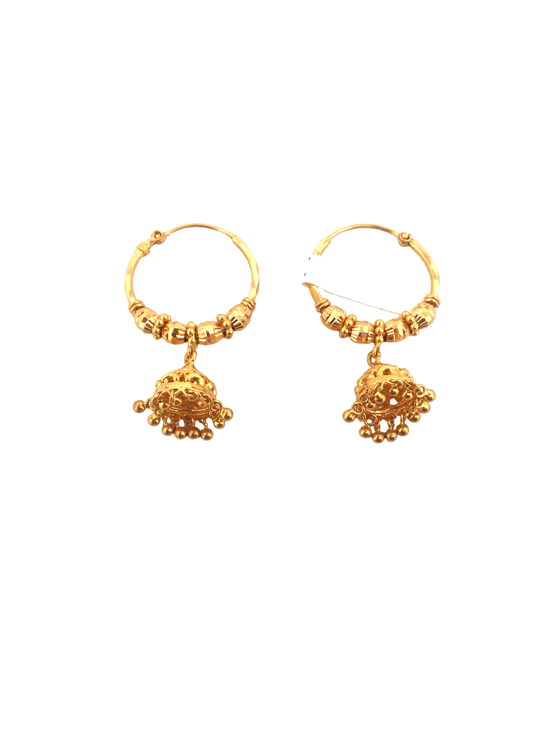 22K Gold Designer Hoop Earrings
