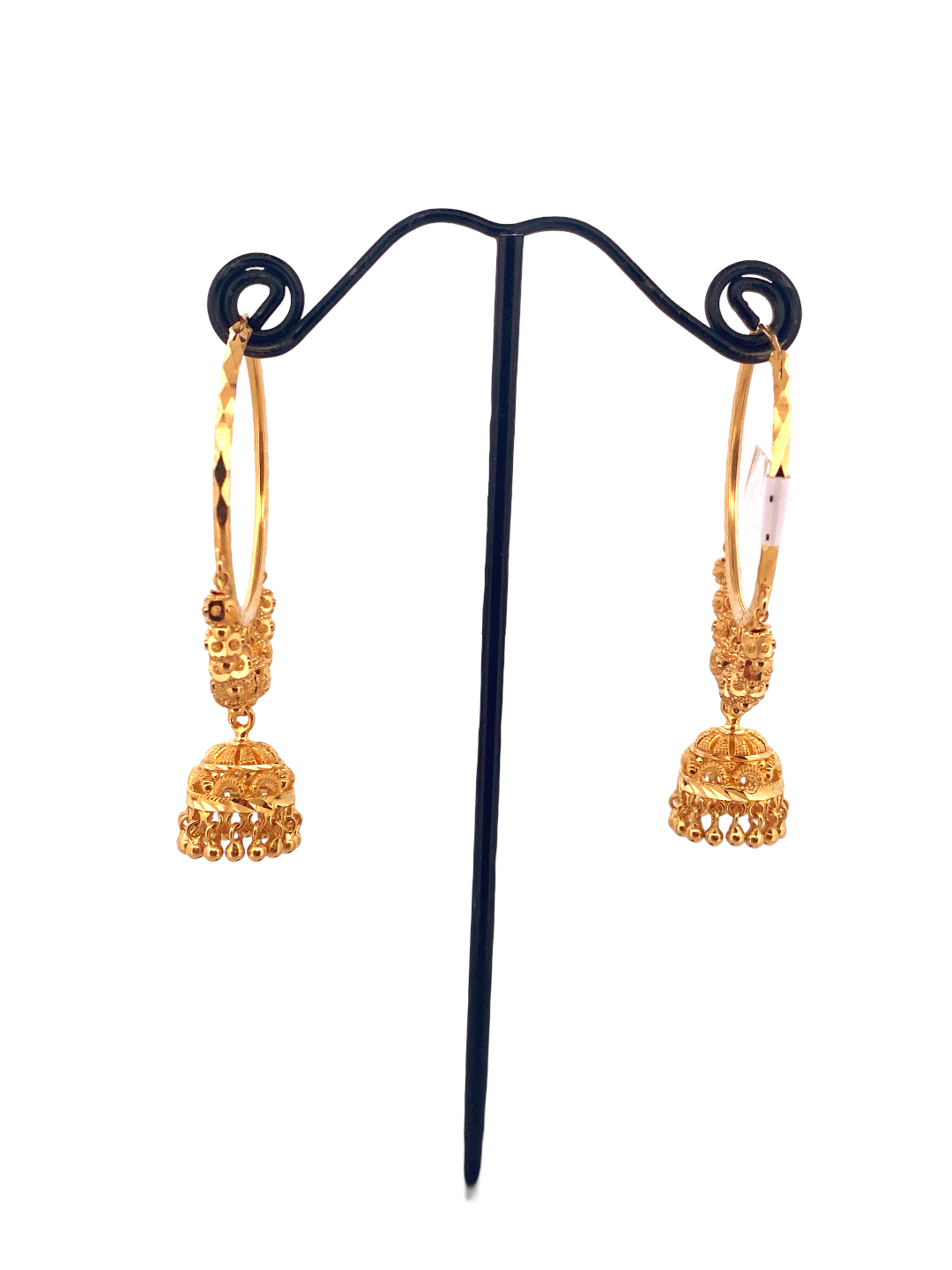 22K Gold Designer Hoop Earrings