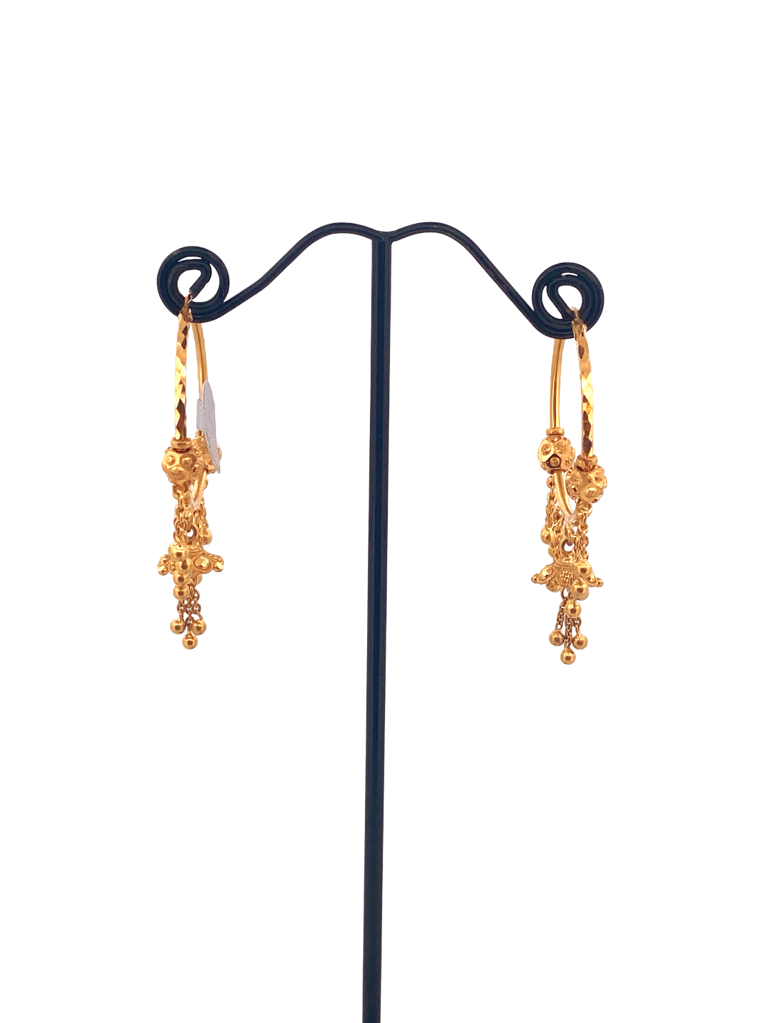 22K Gold Designer Hoop Earrings