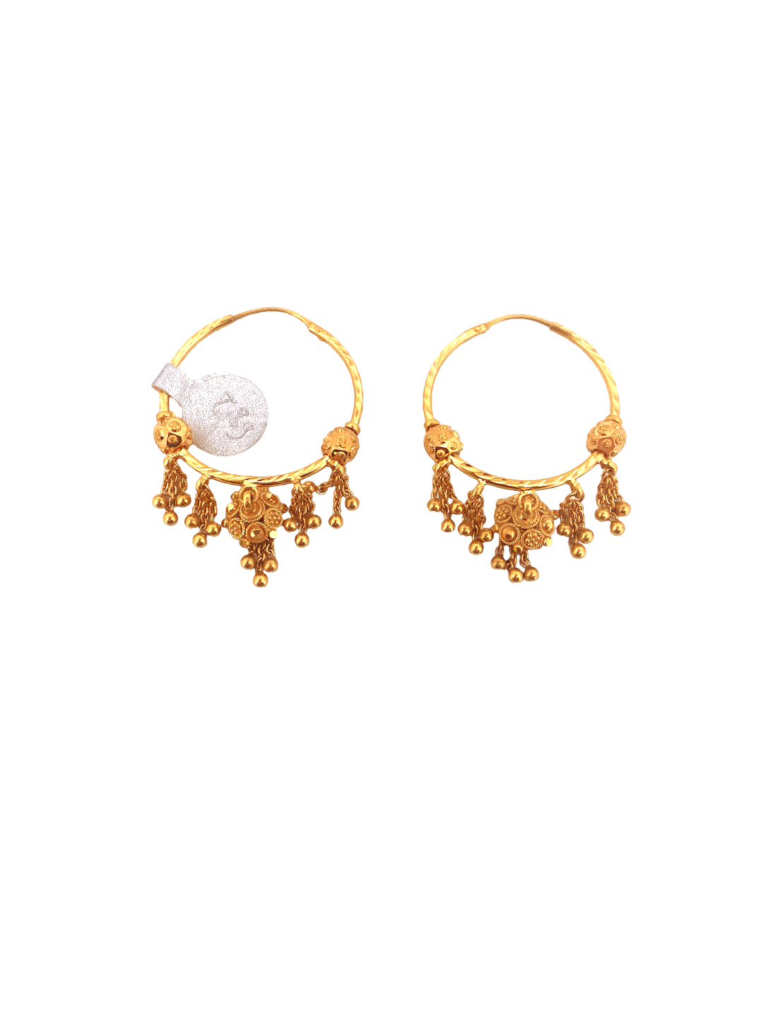 22K Gold Designer Hoop Earrings