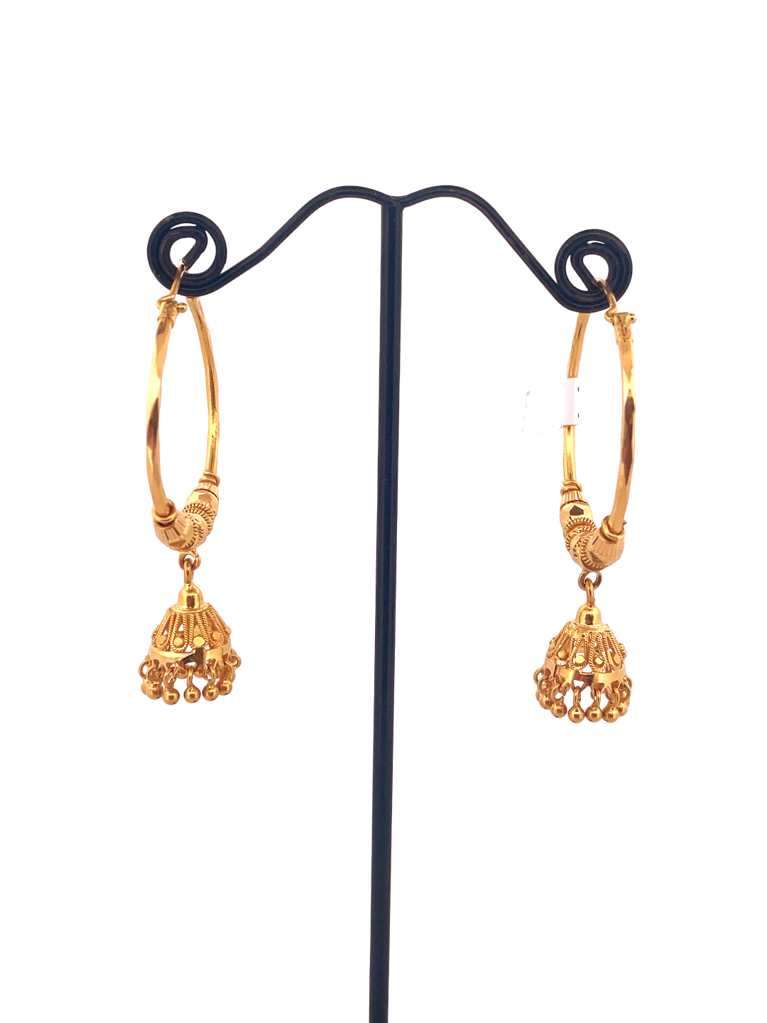 22K Gold Designer Hoop Earrings
