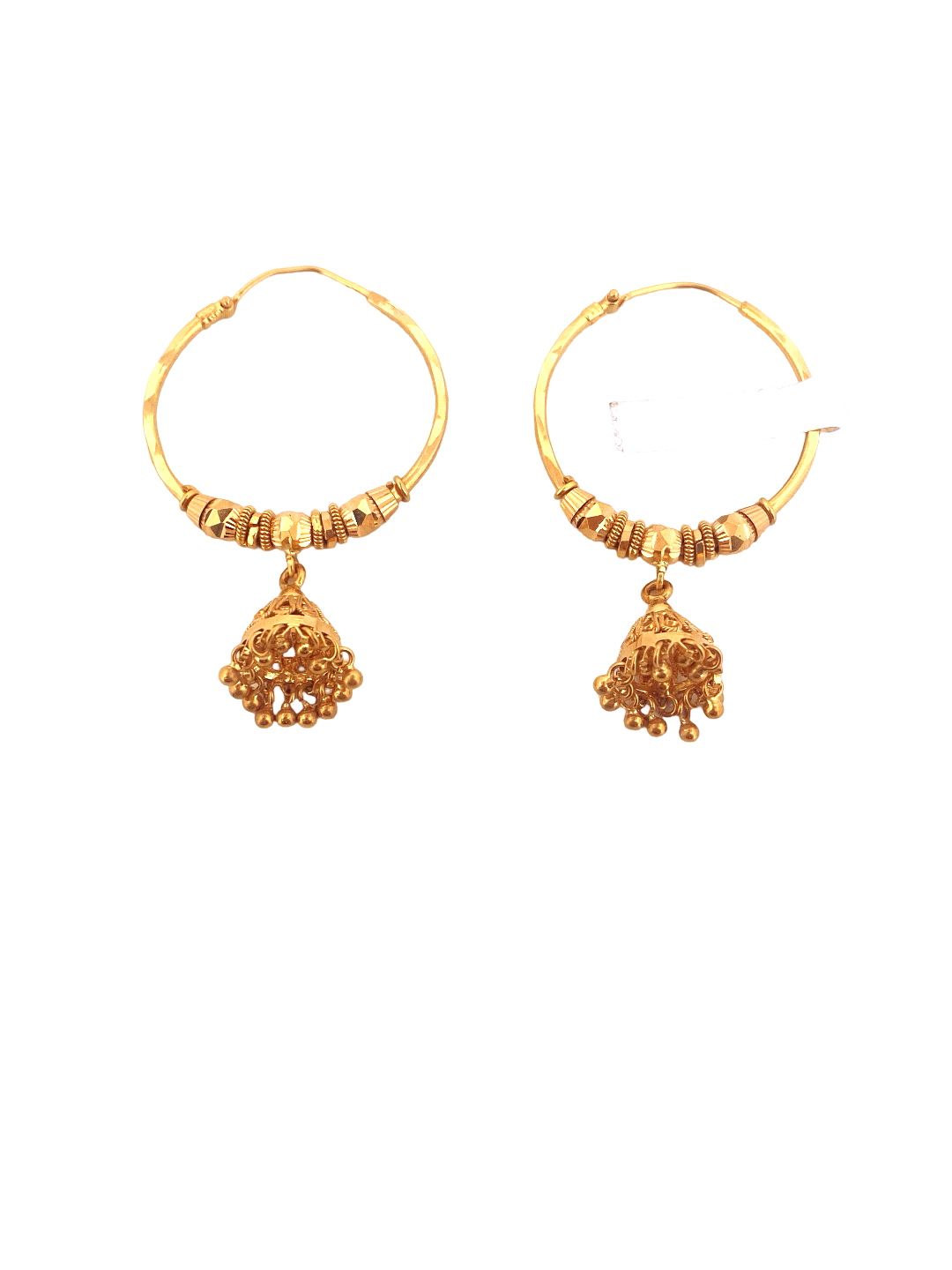22K Gold Designer Hoop Earrings