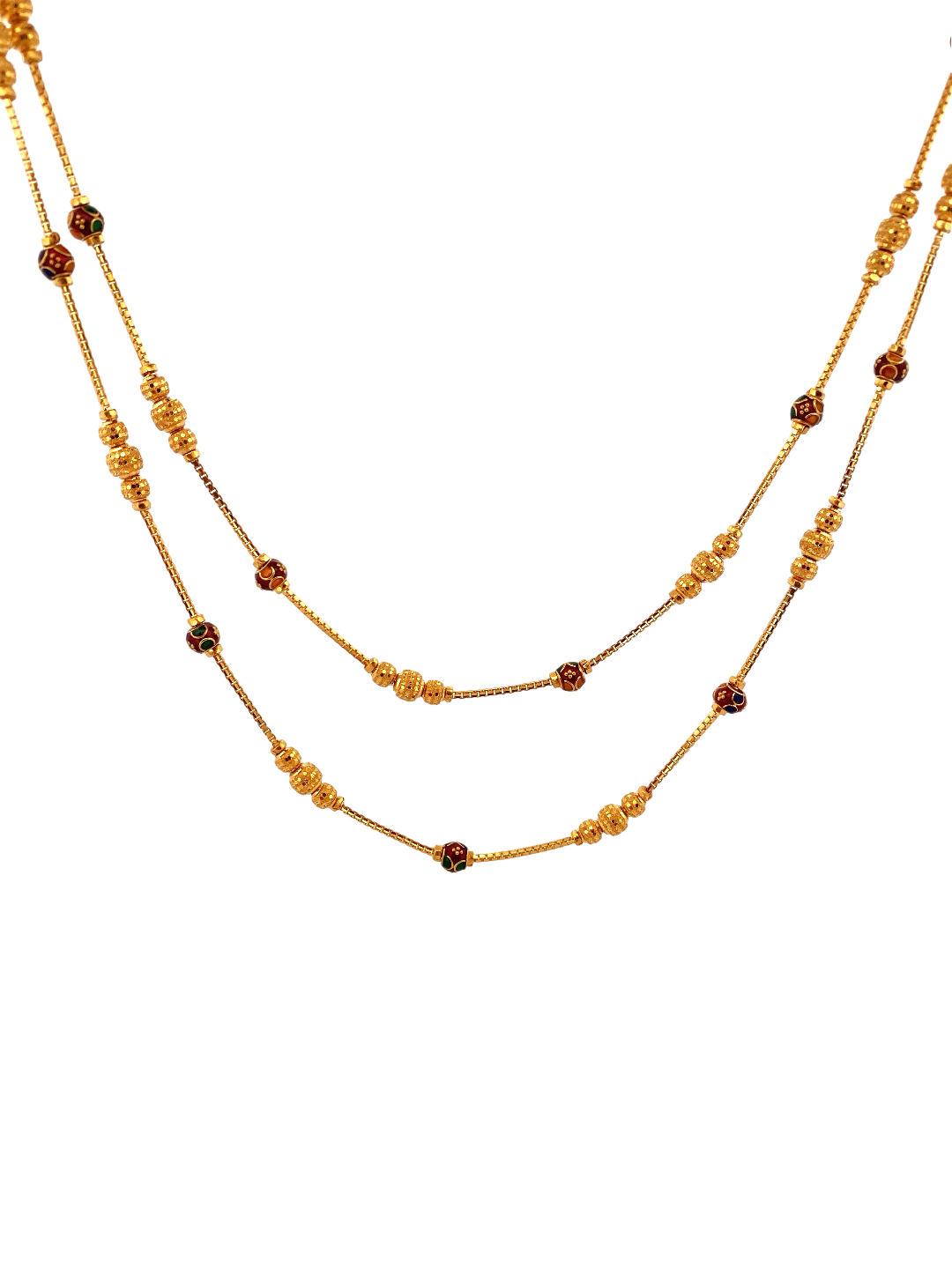 48'' 22K Gold Meena Designer Chain