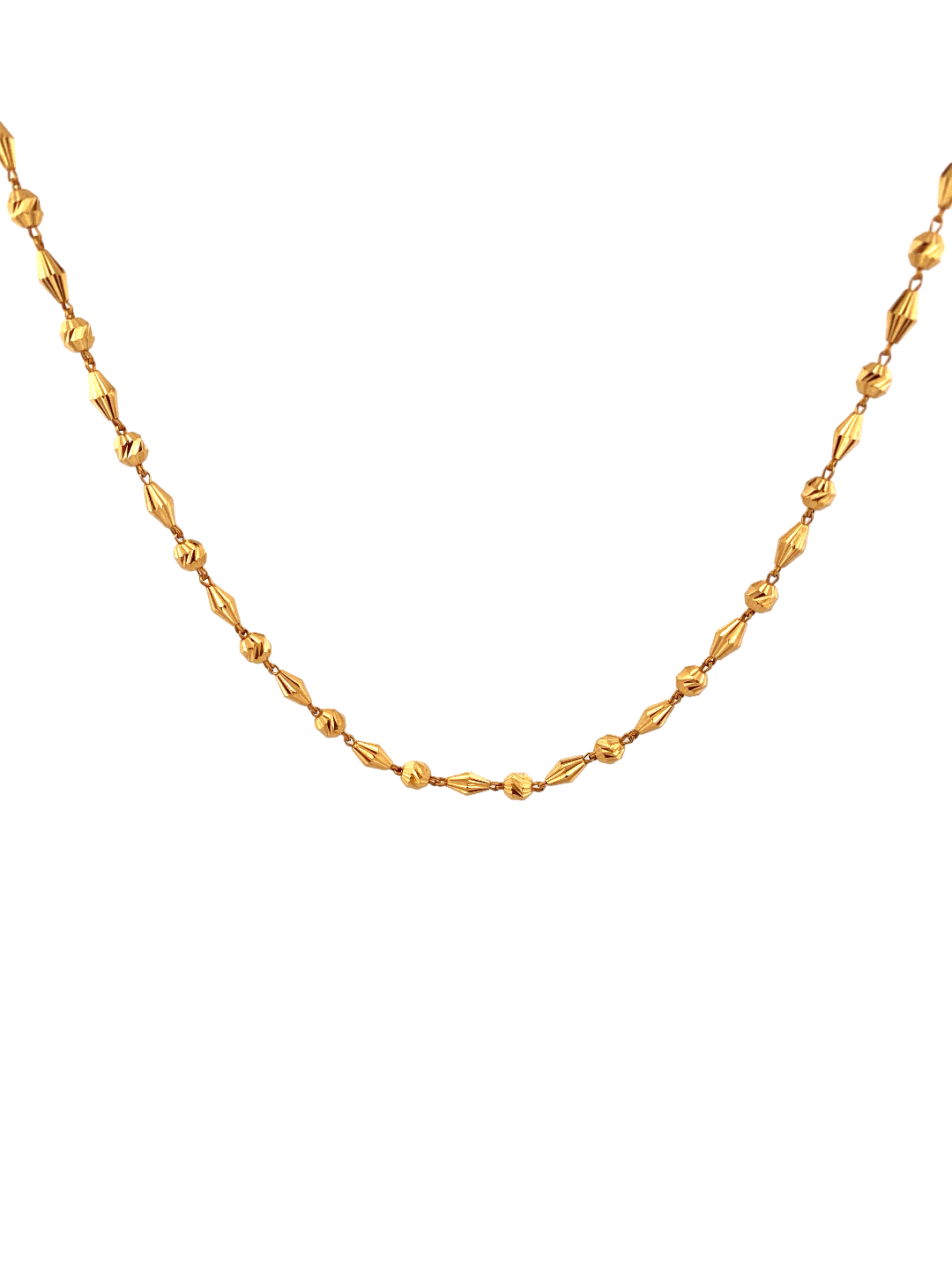 28'' 22K Gold Bead Designer Chain