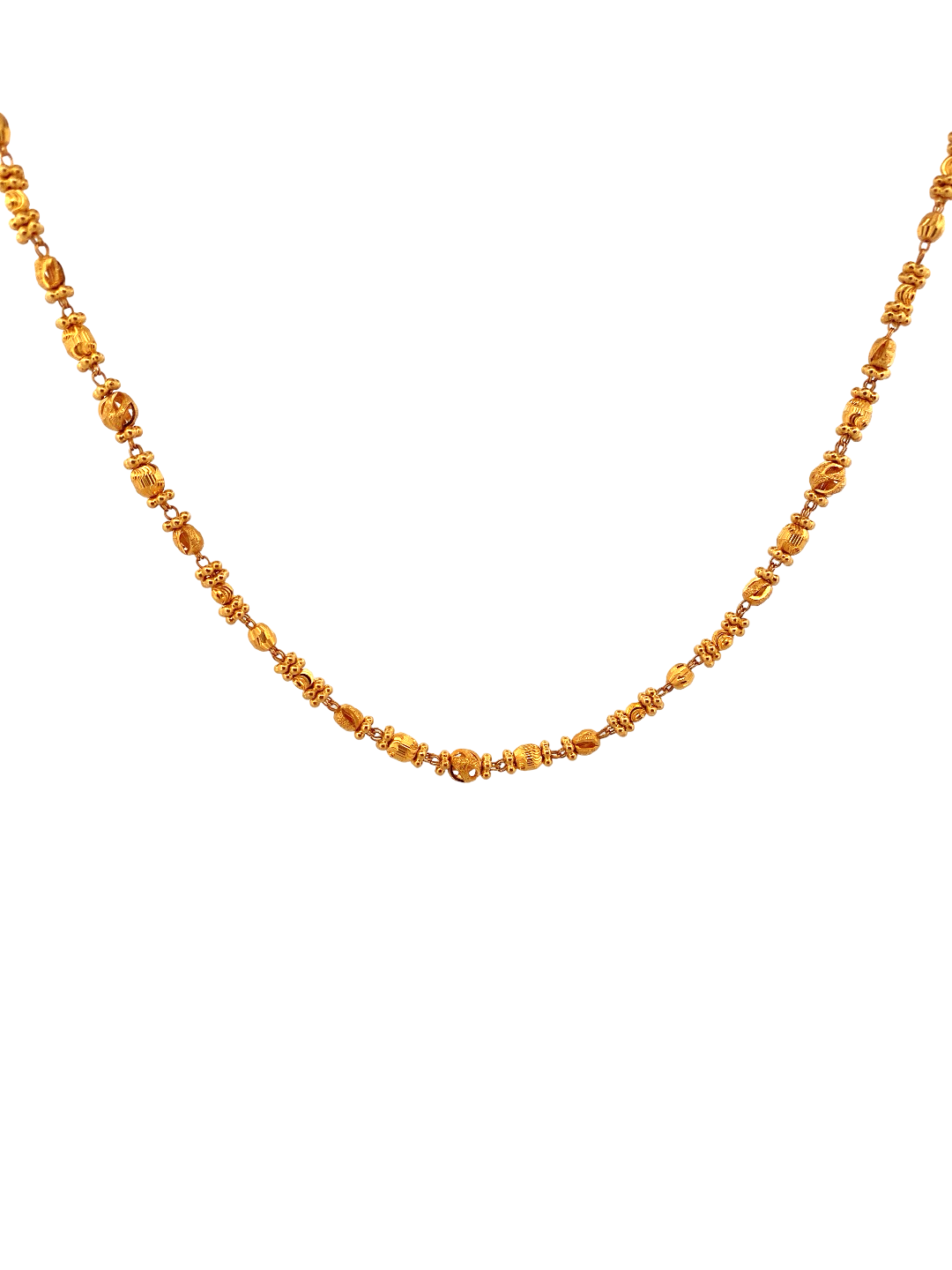 28'' 22K Gold Bead Designer Chain