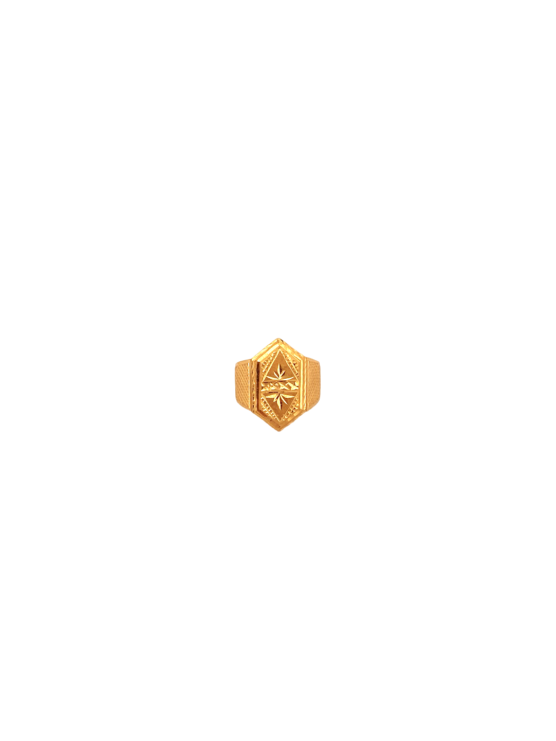 22K Gold Laser Cut Designer Men's Ring