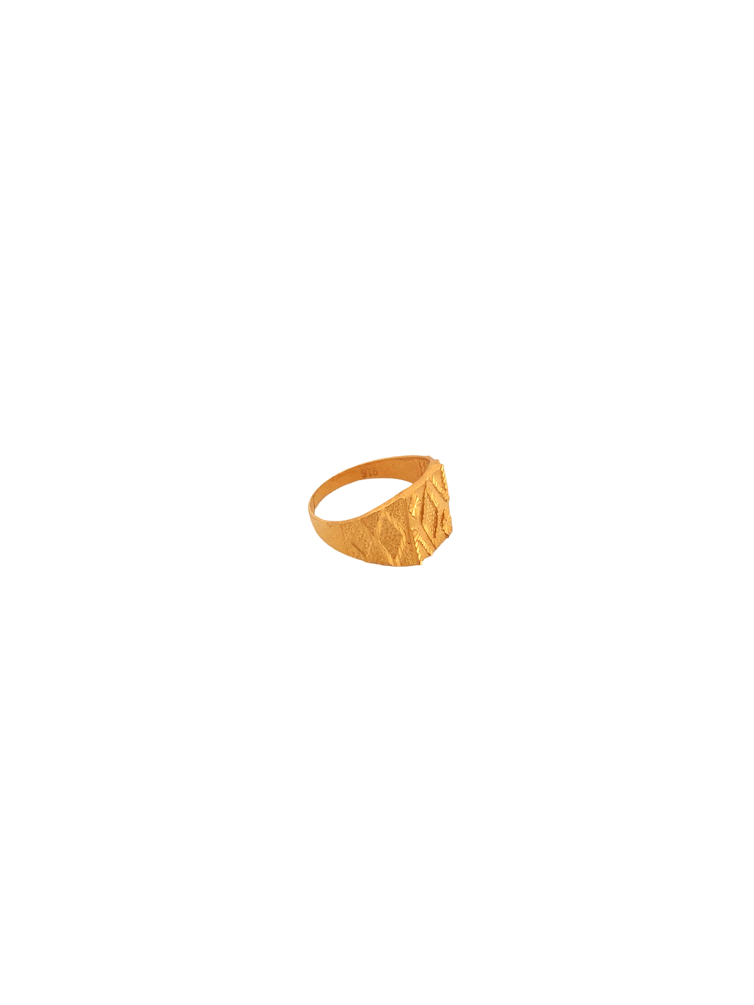22K Gold Laser Cut Designer Men's Ring
