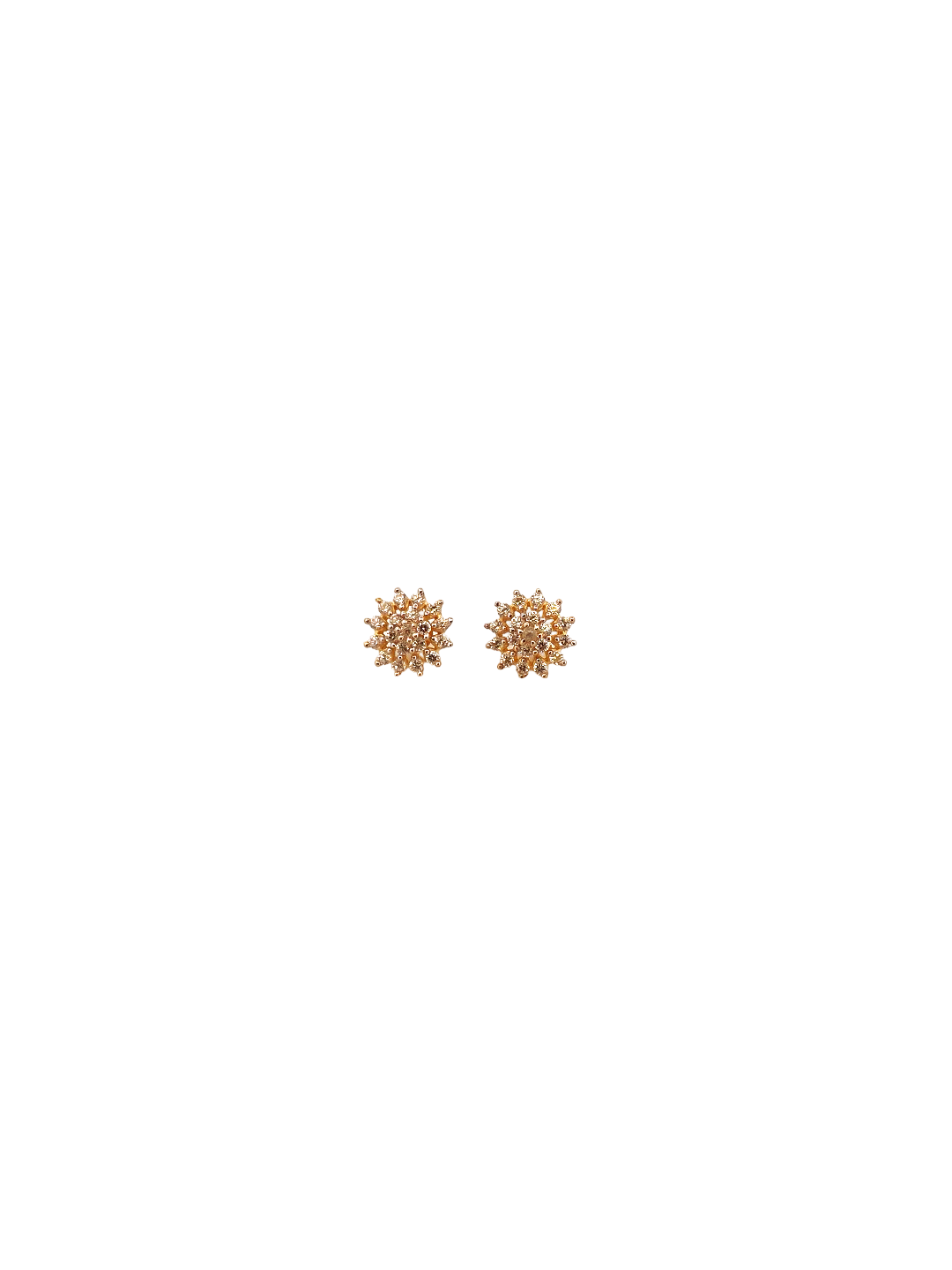 22K Gold CZ Designer Ladies Stud Earrings