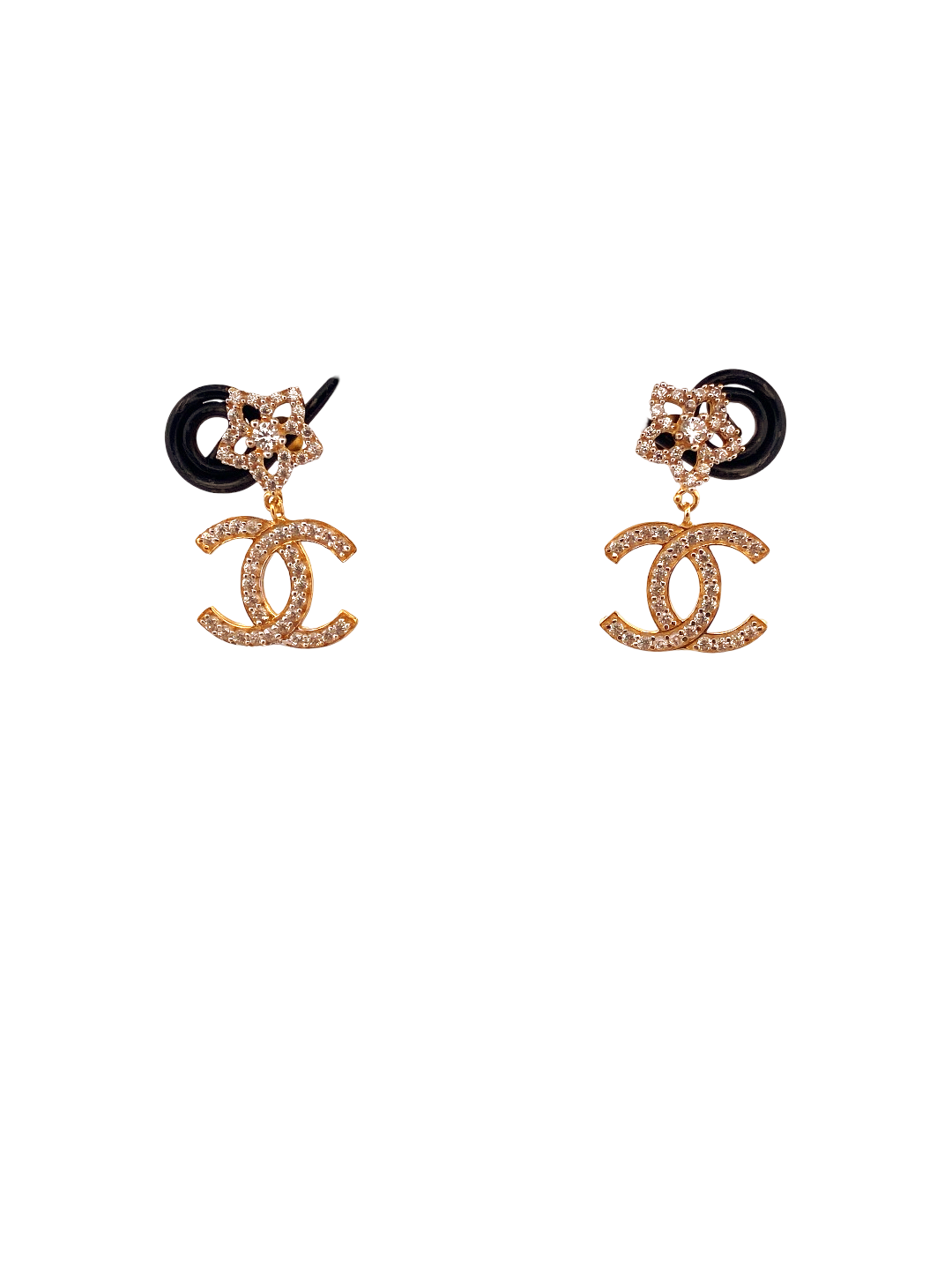 22K Gold CZ Designer Hanging Earrings