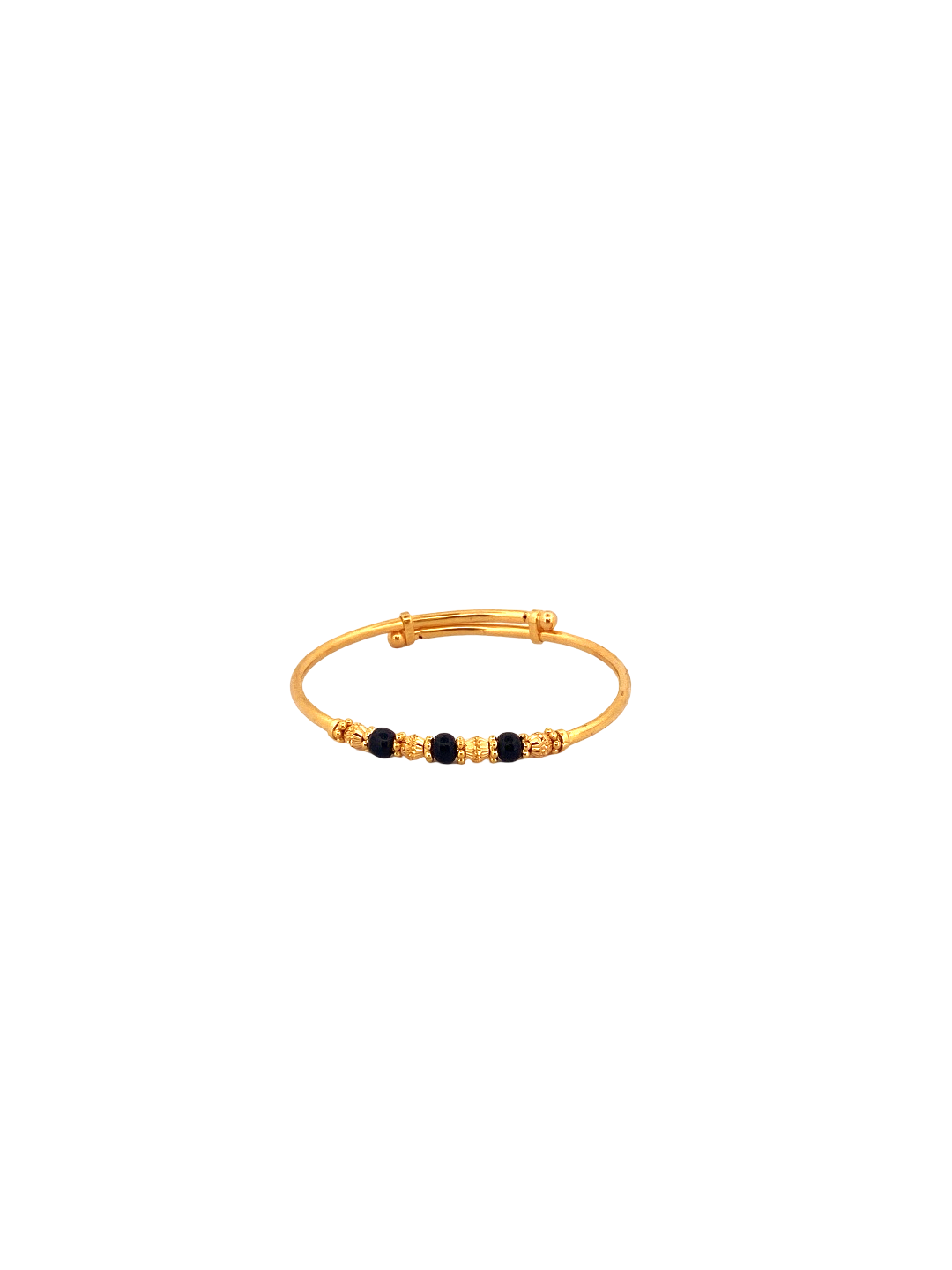 22K Gold Black Bead Designer Baby Bangle