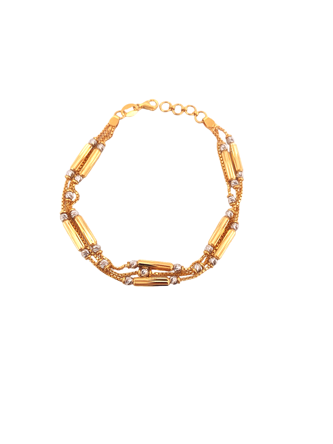 22K Gold Two-tone Designer Ladies Bracelet