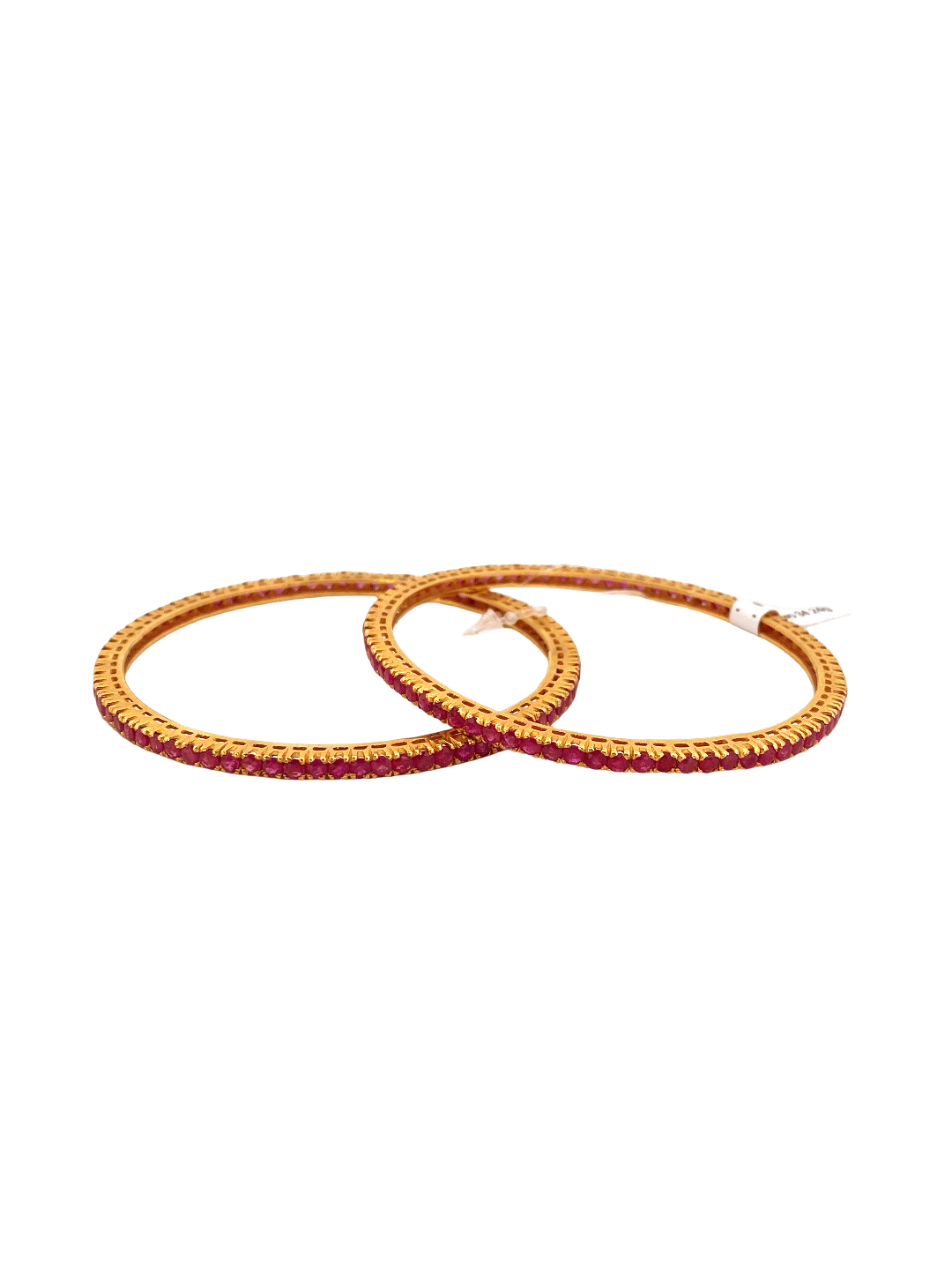 22K Gold Ruby Designer 2 Pieces Set of Bangles
