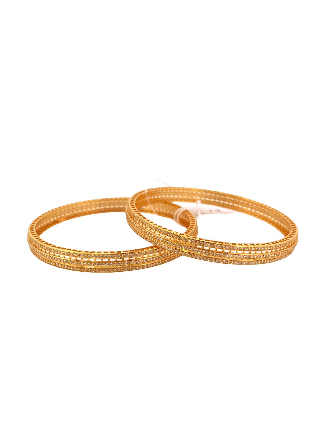 22K Gold CZ Designer 2 Pieces Set of Bangles