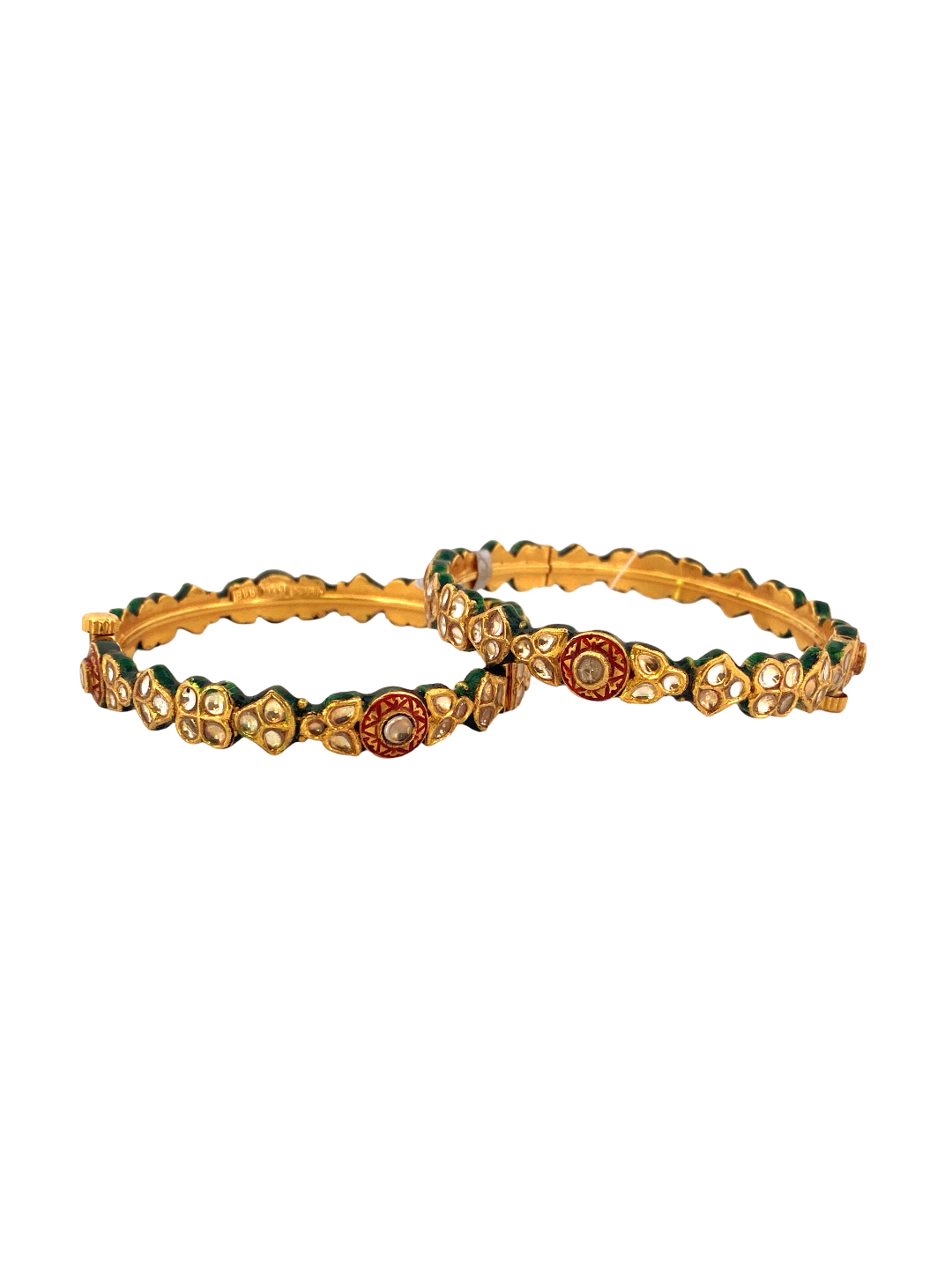 22K Gold Designer 2 Pieces Set of Screw Bangles