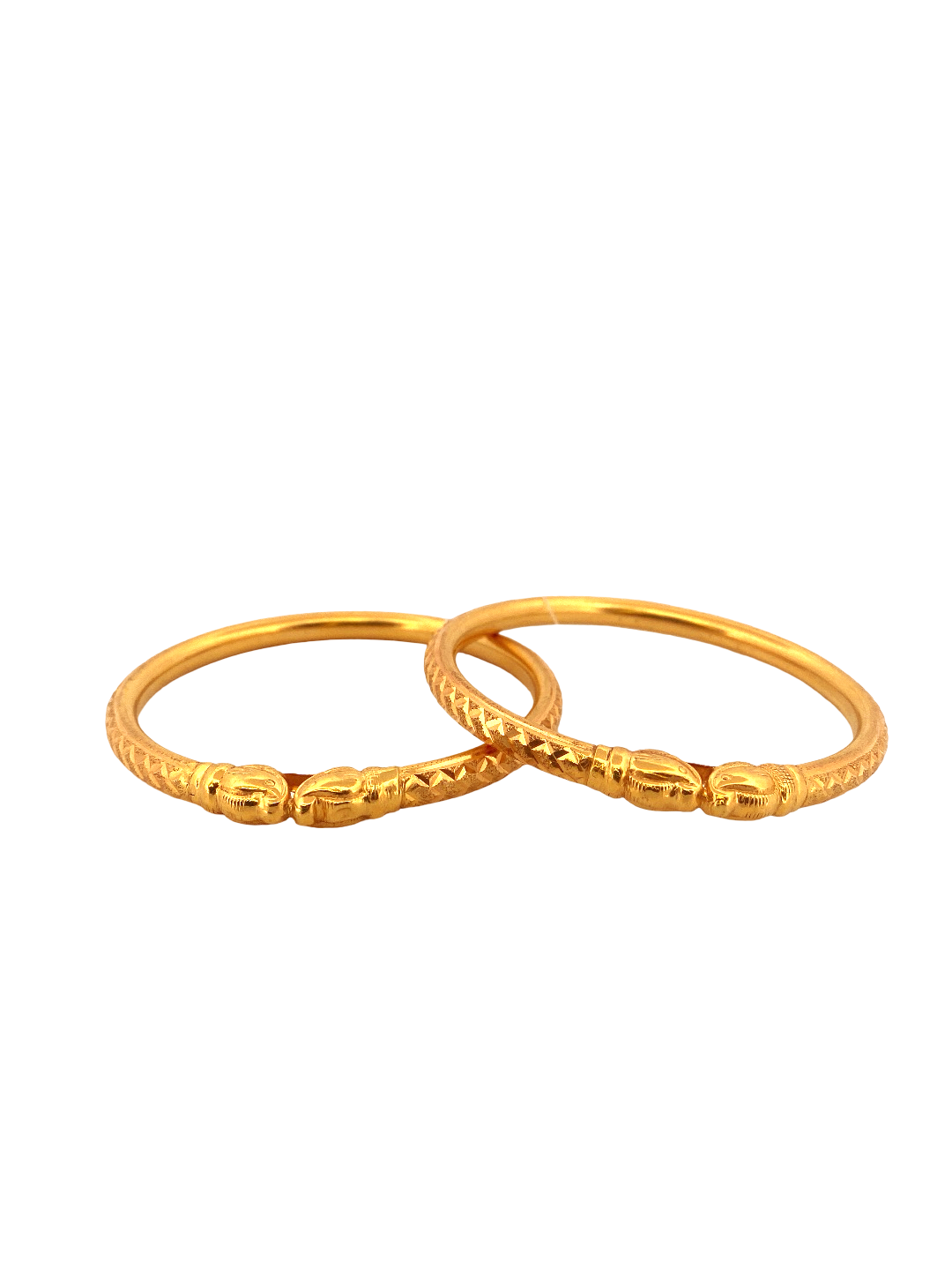 22K Gold Laser Cut Designer 2 Pieces Set of Ladies Bangles