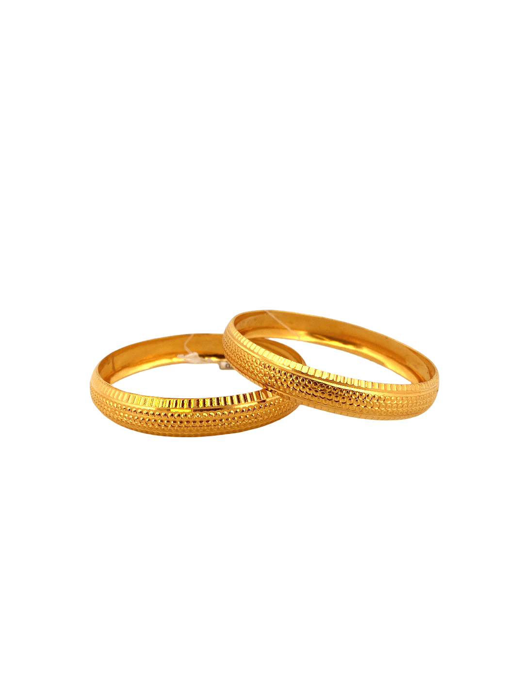 22K Gold Laser Cut Designer 2 Pieces Set of Ladies Bangles