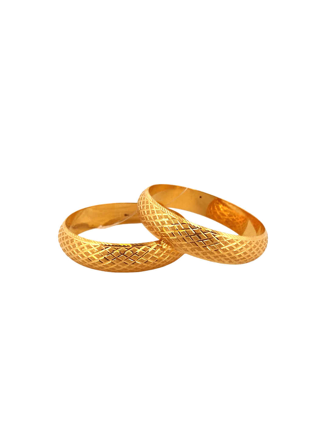 22K Gold Laser Cut Designer 2 Pieces Set of Ladies Bangles