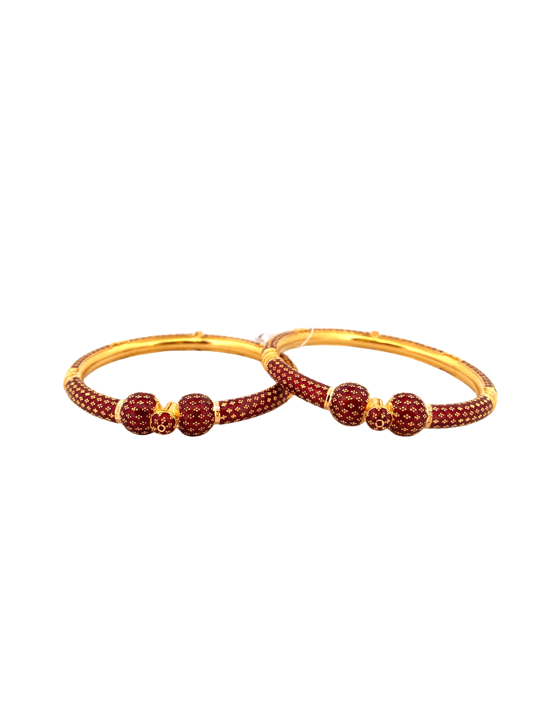 22K Gold Meena Designer 2 Pieces Set of Ladies Bangles