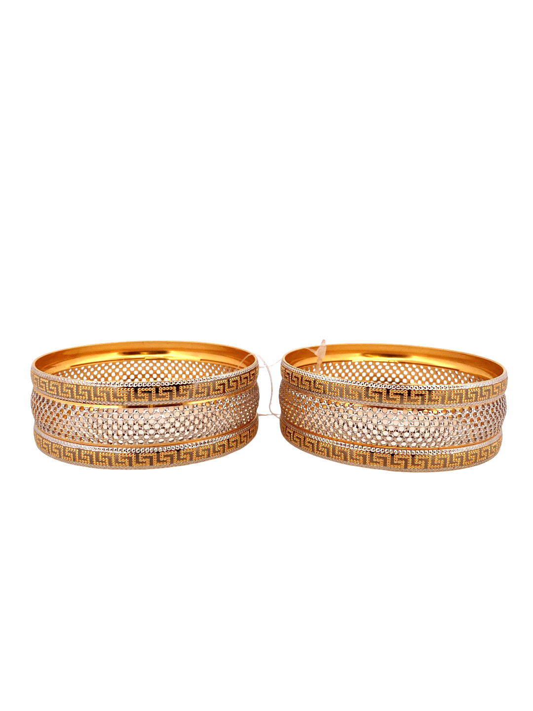 22K Gold Two-tone Designer 2 Pieces Set Of Ladies Bangles