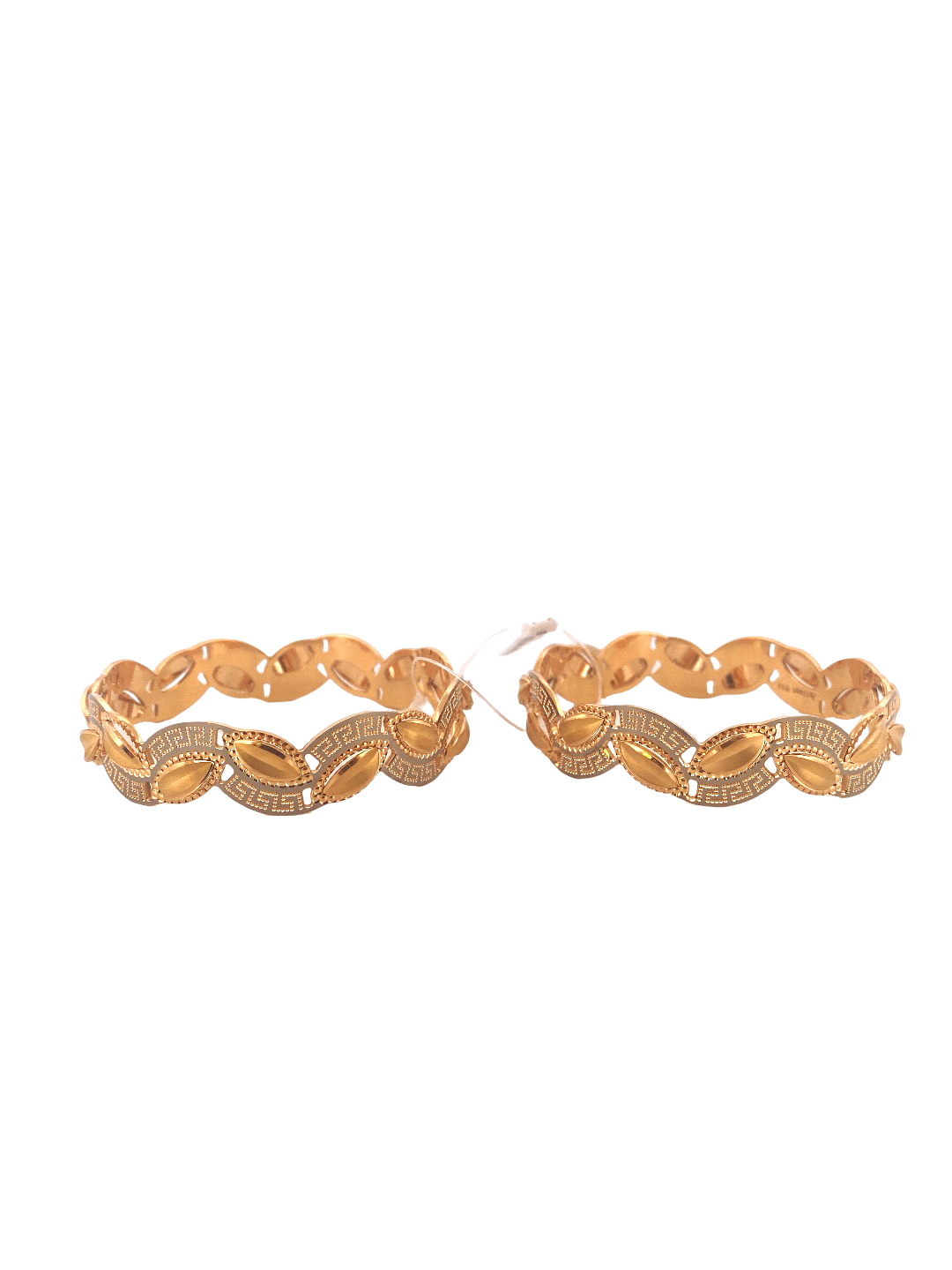 22K Gold Two-tone Designer 2 Pieces Set Of Ladies Bangles