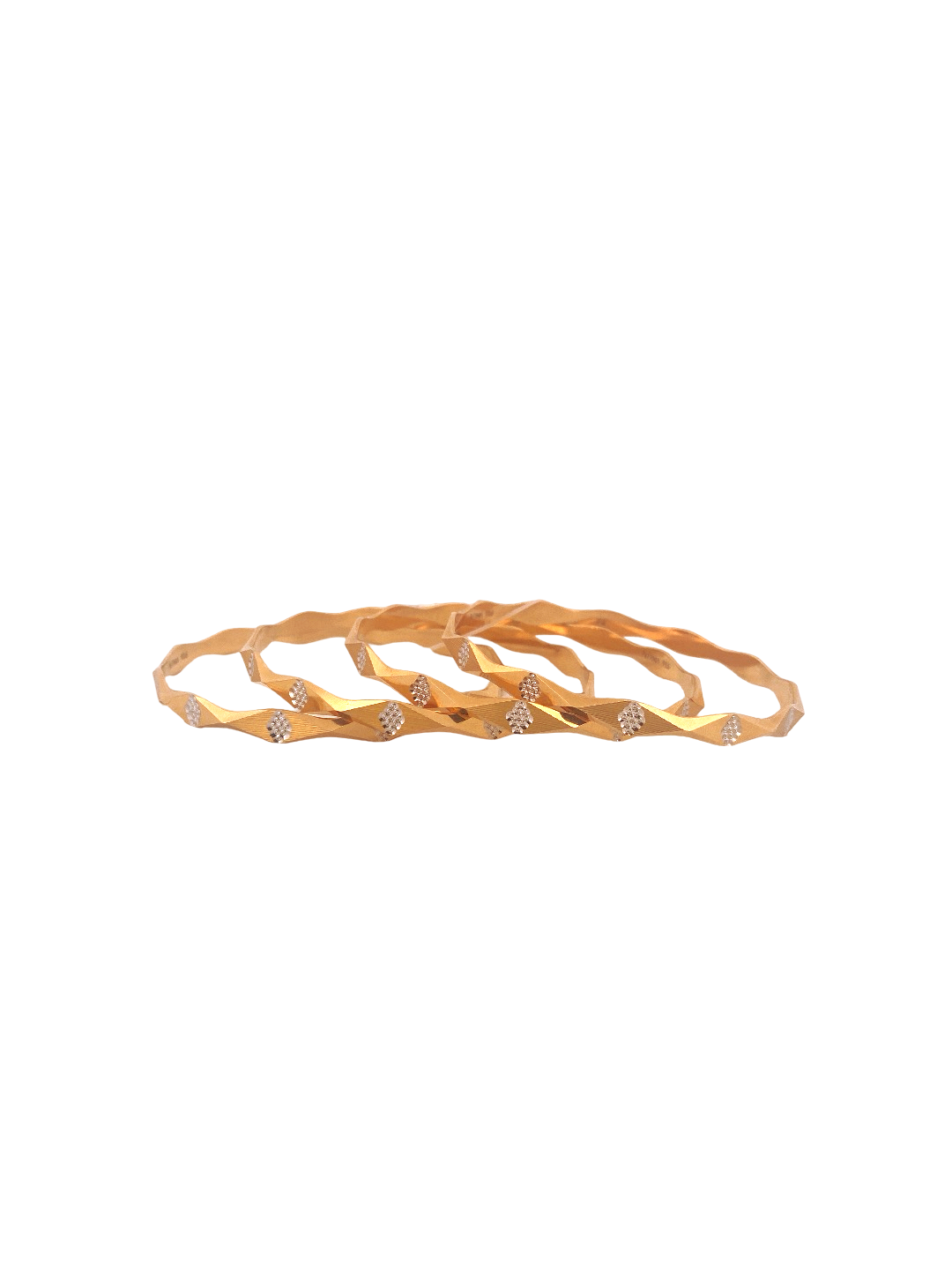 22K Gold Two-tone Designer 4 Pieces Set Of Ladies Bangles