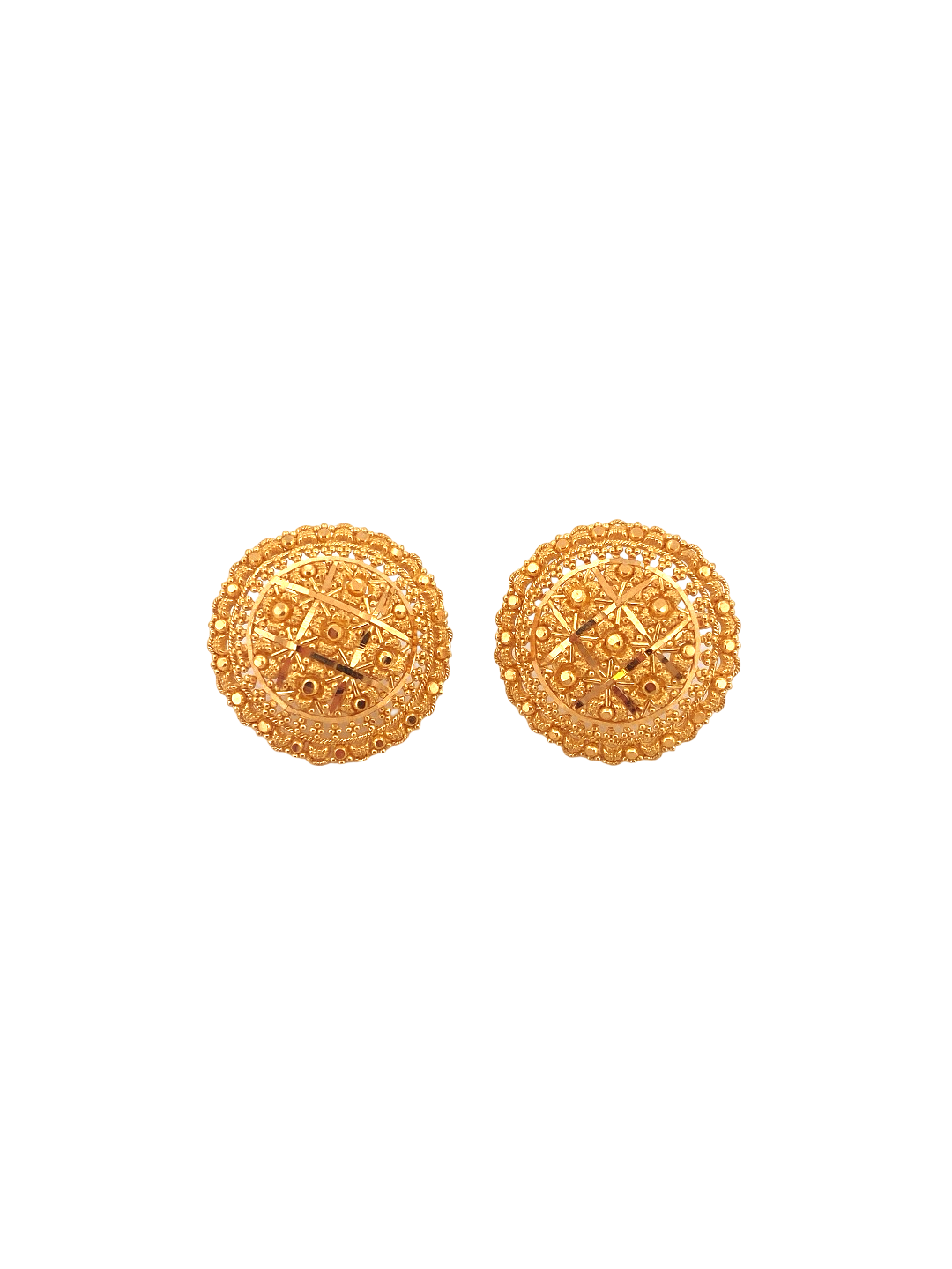 22K Gold Designer Ladies Stud Earrings